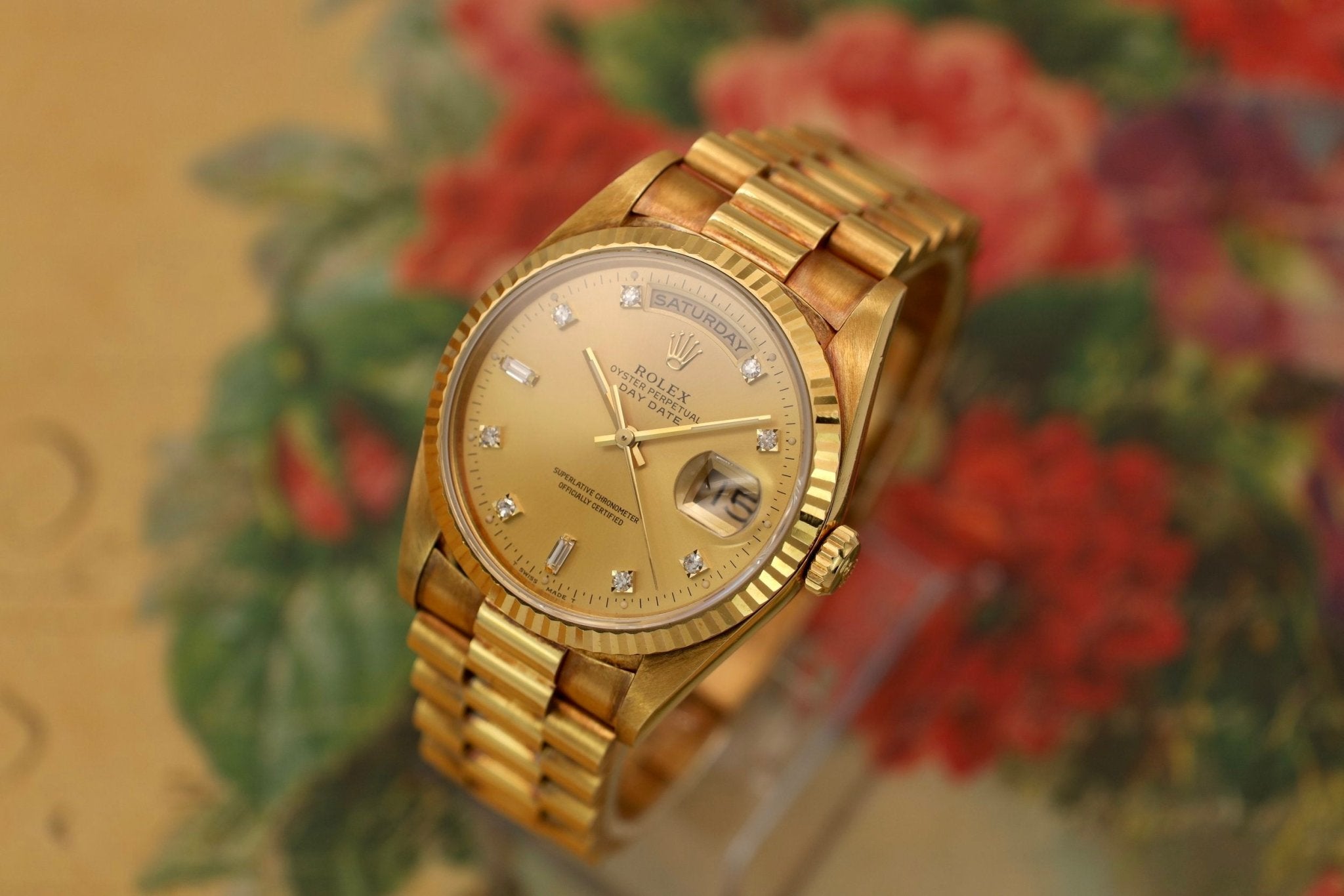 1990 Rolex Day-Date Ref. 18238 | Champagne Diamond Dial - Sierra Time Co