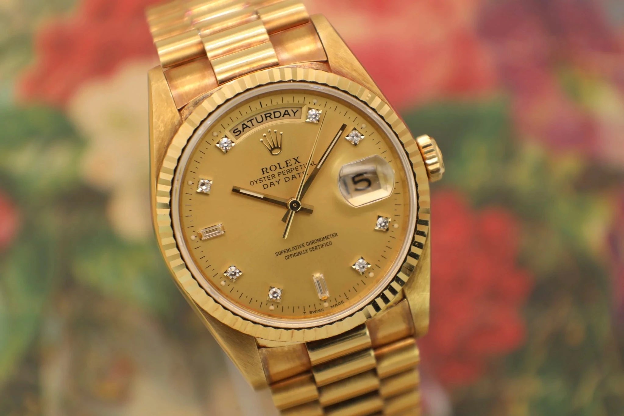 1990 Rolex Day-Date Ref. 18238 | Champagne Diamond Dial - Sierra Time Co