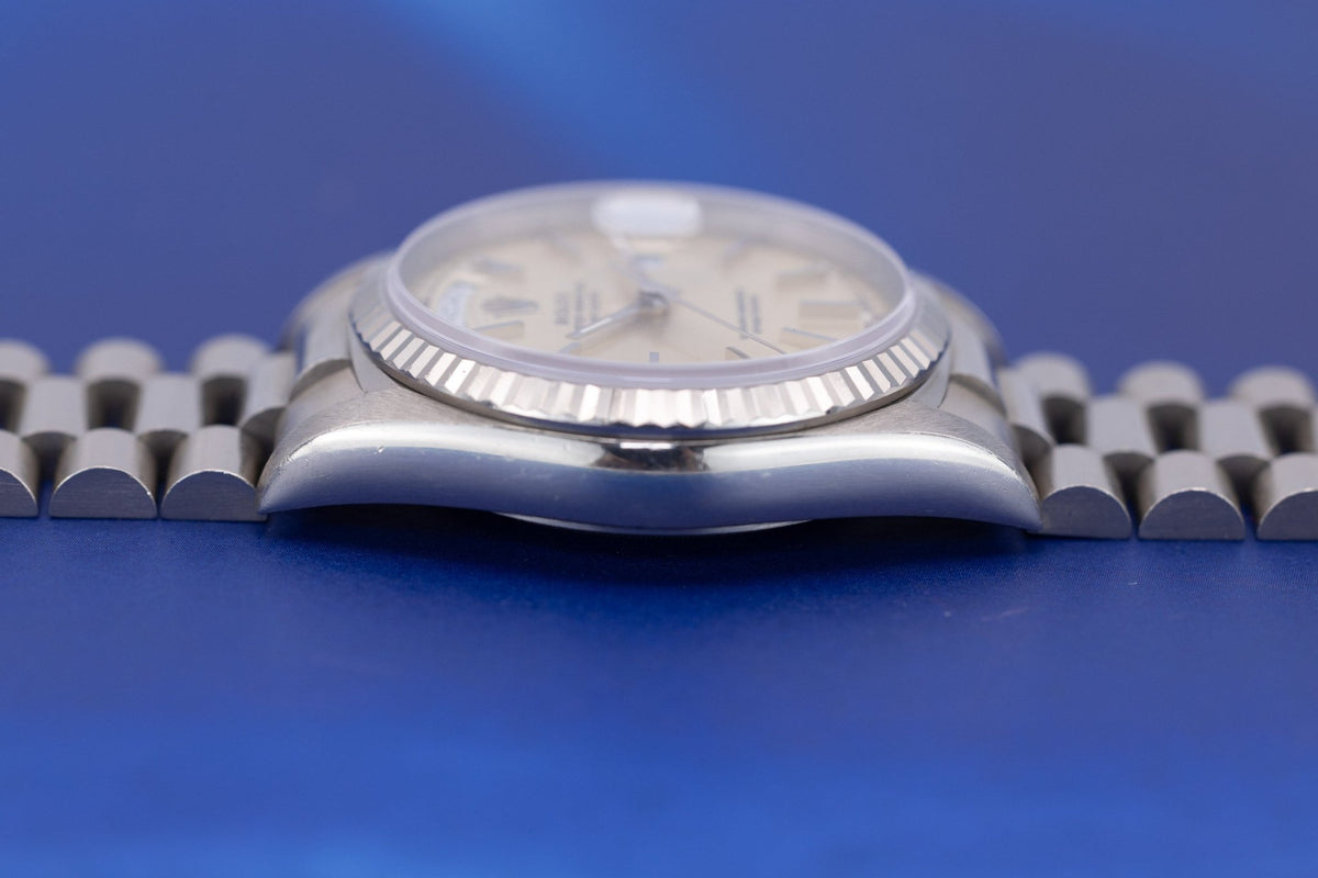 1990 Rolex Day-Date Ref. 18239 | 18K White Gold | Unpolished | Silver Dial - Sierra Time Co