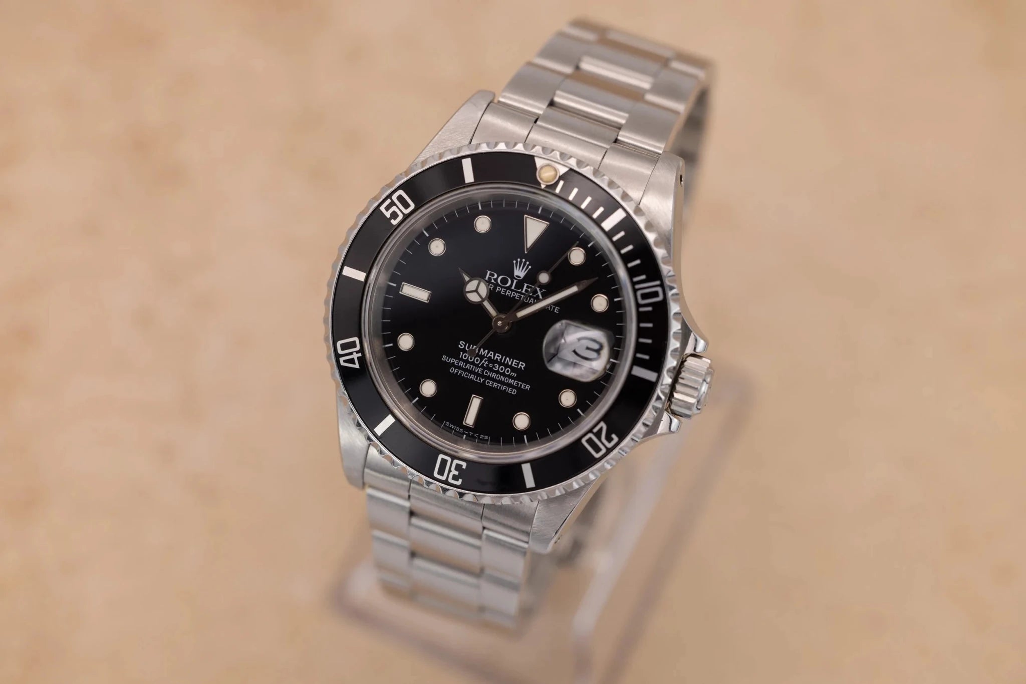 1990 Rolex Submariner Ref. 16610 | Creamy Tritium | Box and Papers - Sierra Time Co