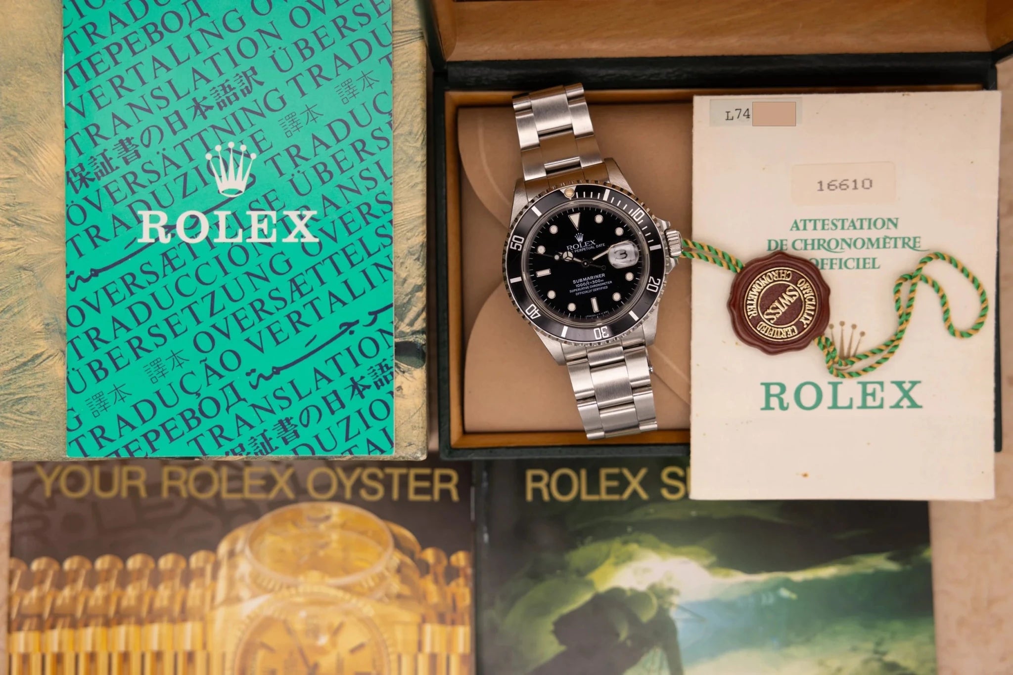 1990 Rolex Submariner Ref. 16610 | Creamy Tritium | Box and Papers - Sierra Time Co