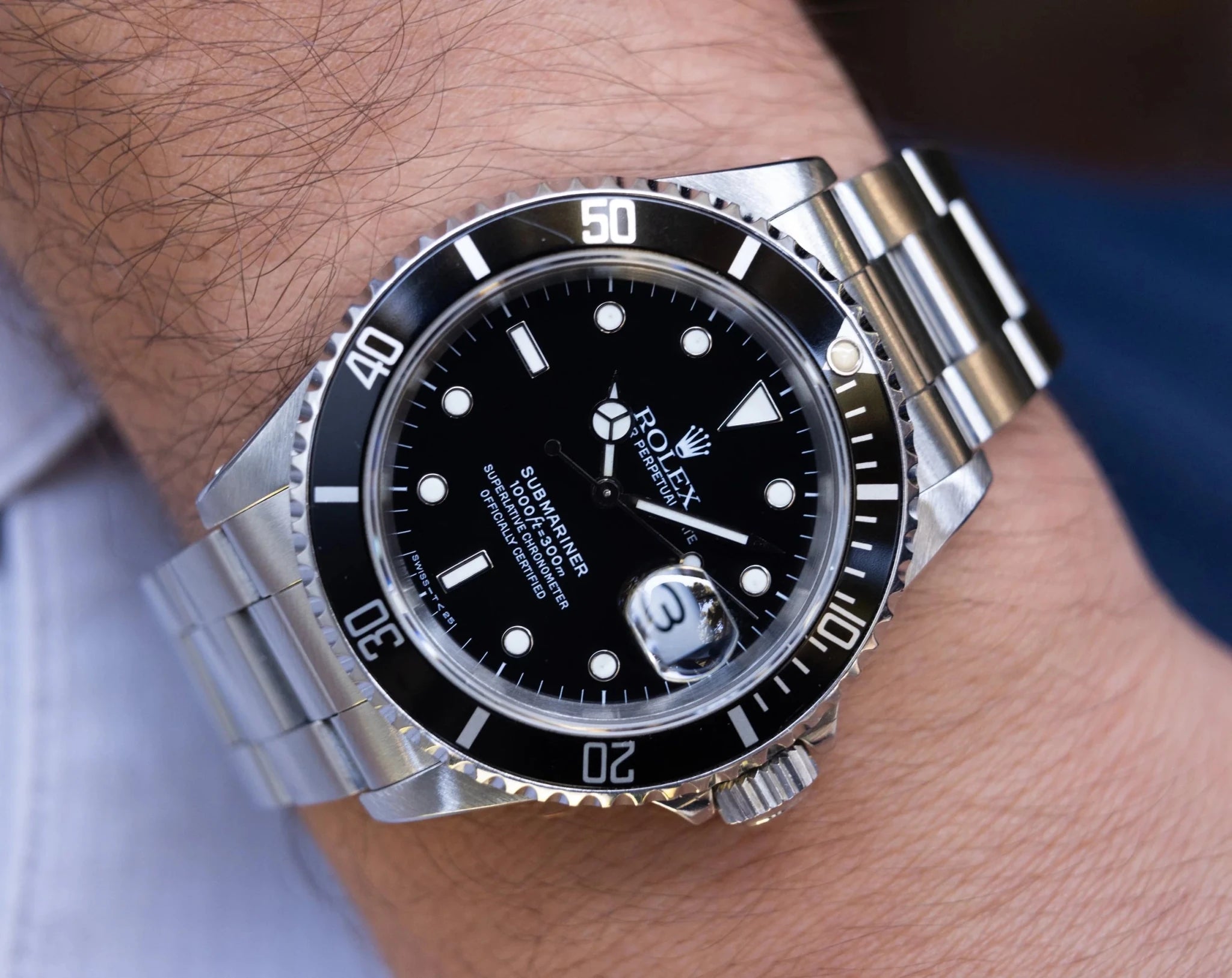 1990 Rolex Submariner Ref. 16610 | Creamy Tritium | Box and Papers - Sierra Time Co