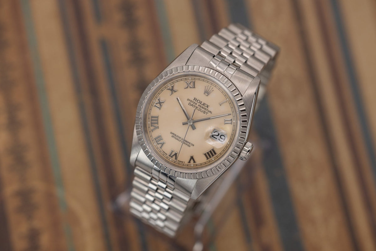 1991 Rolex Datejust Ref. 16220 | Roman Numeral Cream Dial - Sierra Time Co