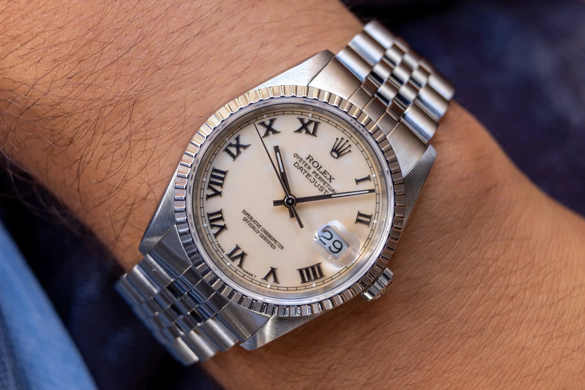1991 Rolex Datejust Ref. 16220 | Roman Numeral Cream Dial - Sierra Time Co