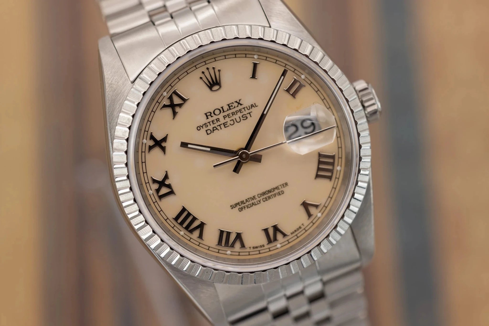 1991 Rolex Datejust Ref. 16220 | Roman Numeral Cream Dial - Sierra Time Co