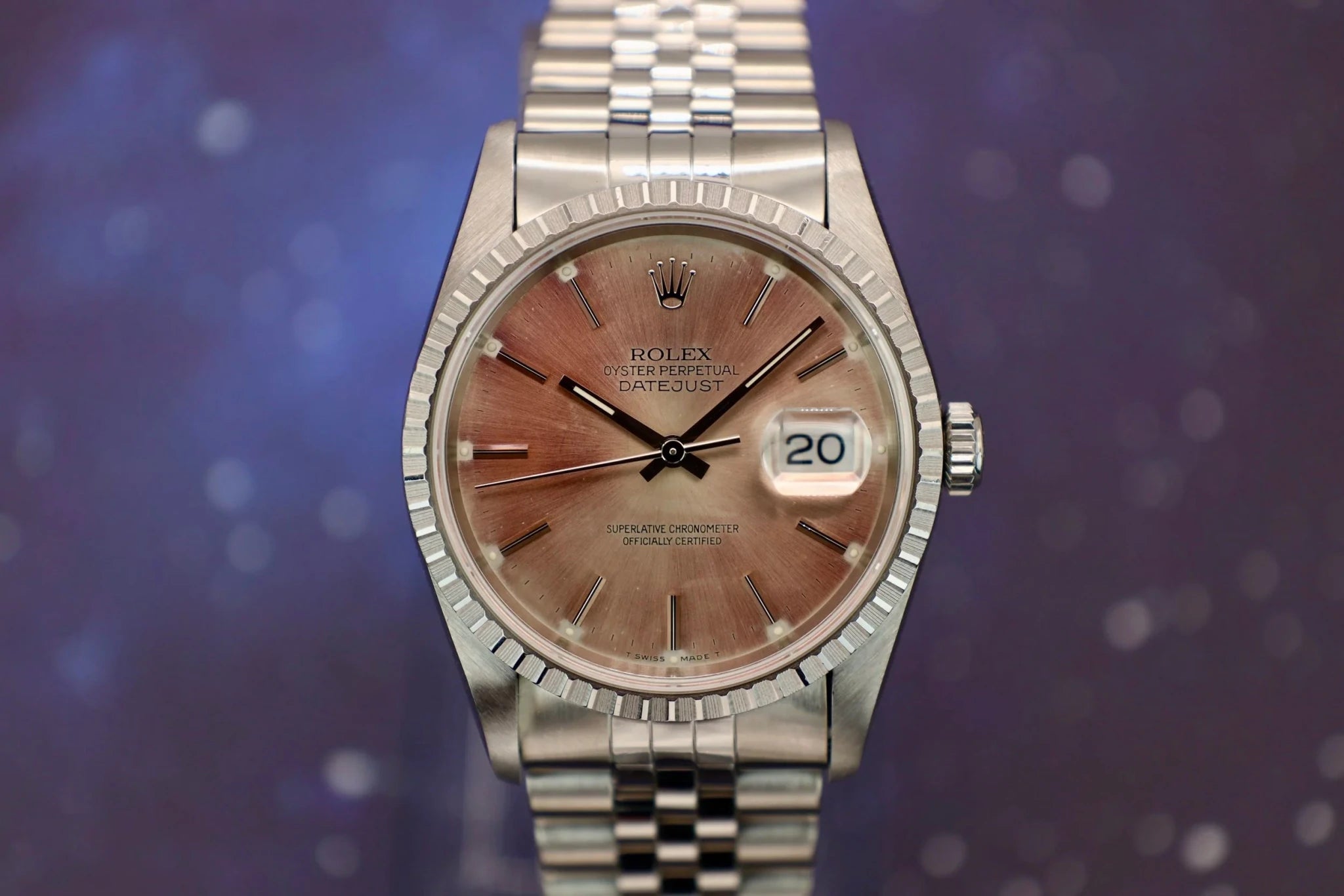 1991 Rolex Datejust Ref. 16220 | Tropical Rose Dial - Sierra Time Co