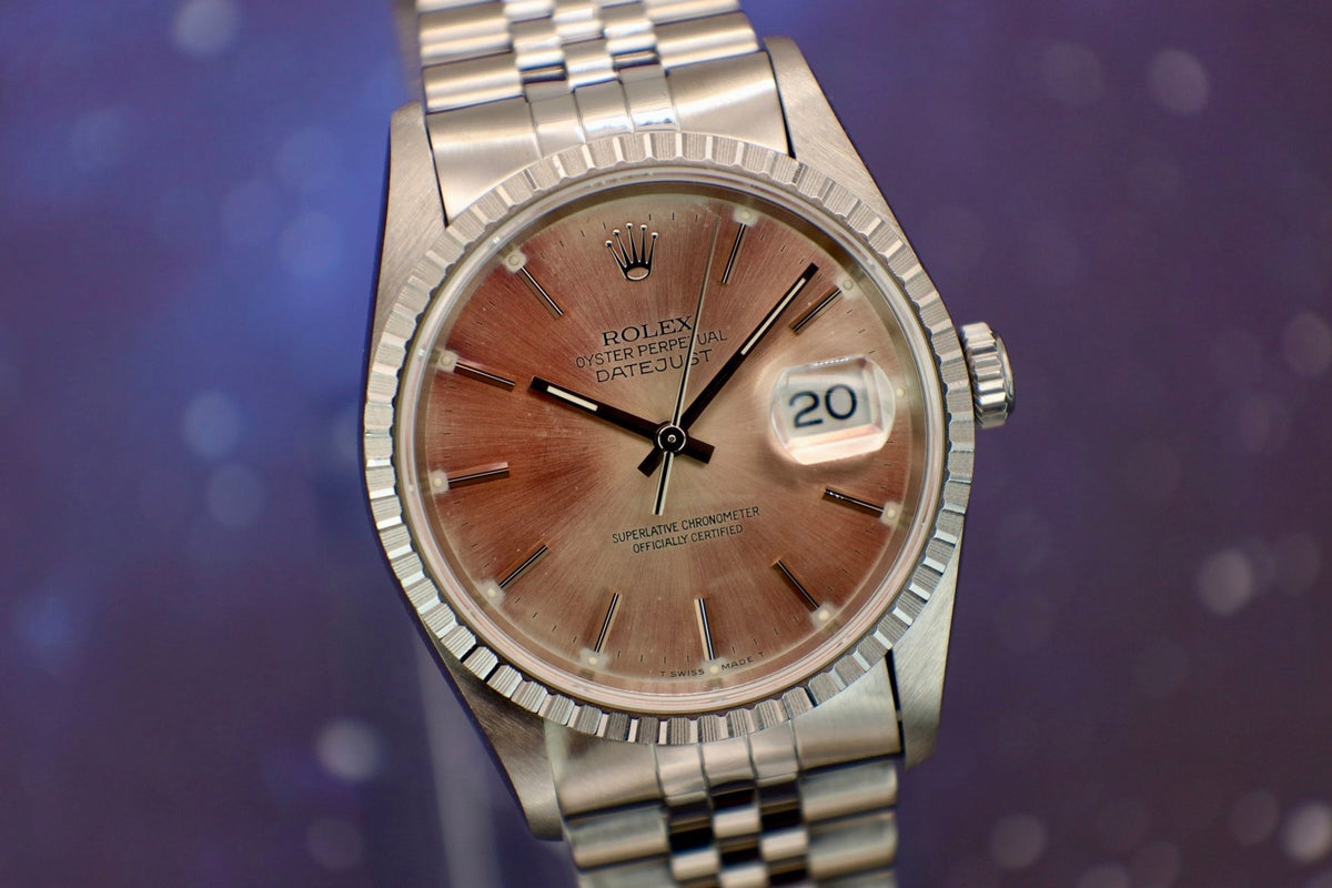 1991 Rolex Datejust Ref. 16220 | Tropical Rose Dial - Sierra Time Co