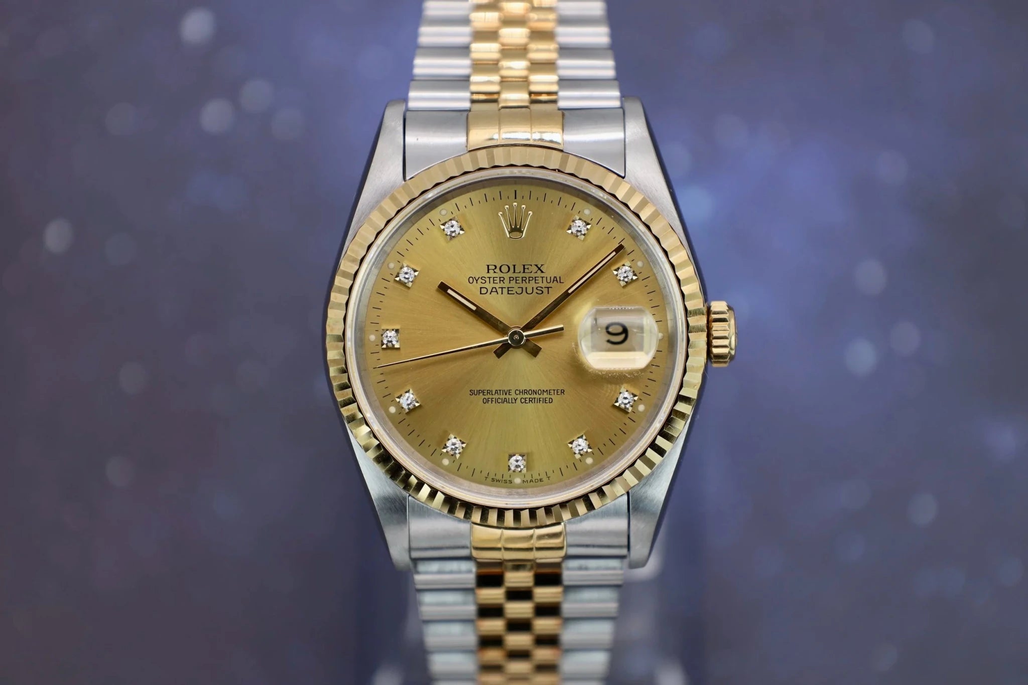 1991 Rolex Datejust Ref. 16233 | Champagne Diamond Dial | Box and Papers - Sierra Time Co