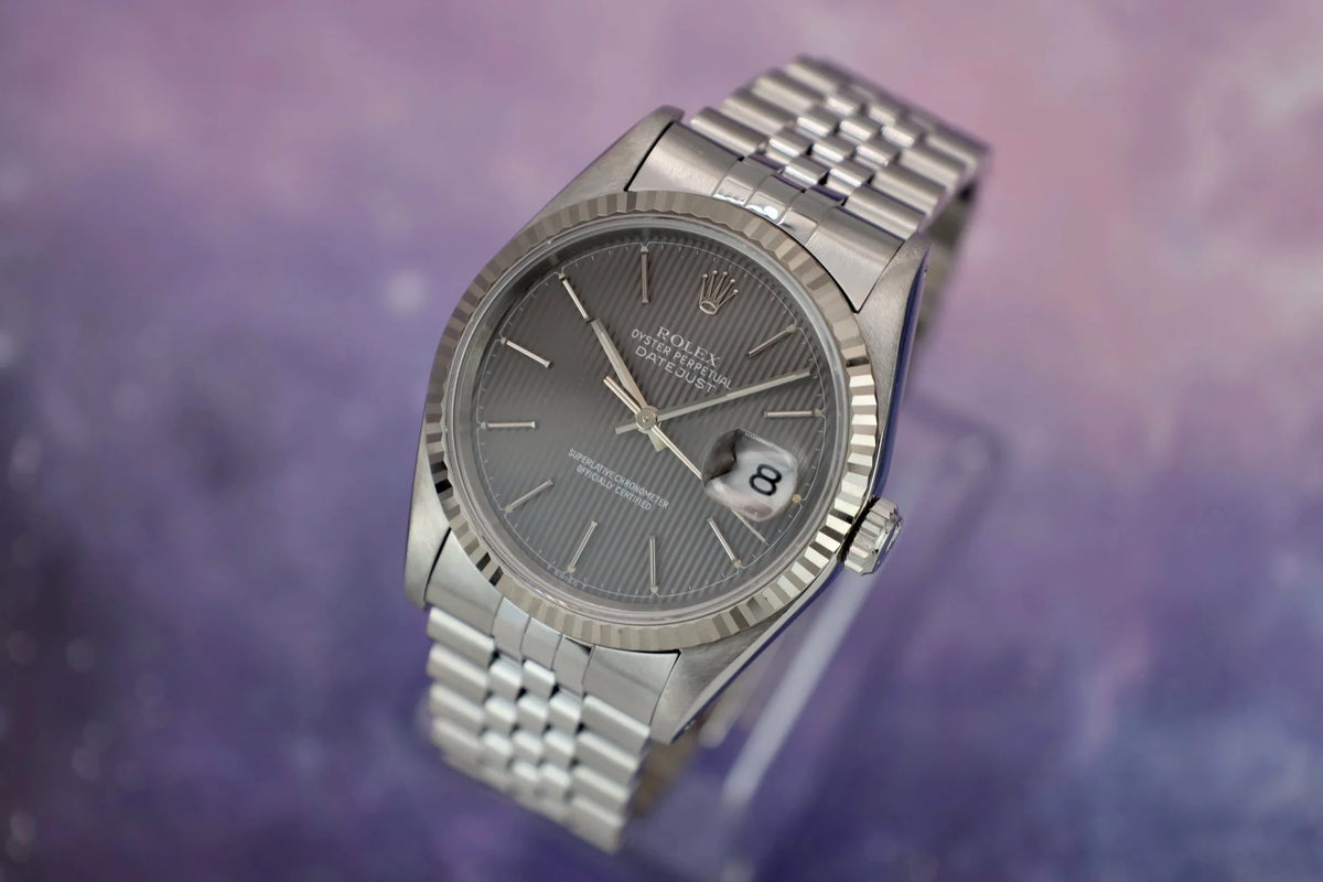 1991 Rolex Datejust Ref. 16234 | Grey Tapestry Dial - Sierra Time Co