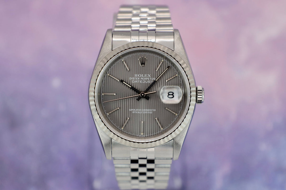 1991 Rolex Datejust Ref. 16234 | Grey Tapestry Dial - Sierra Time Co