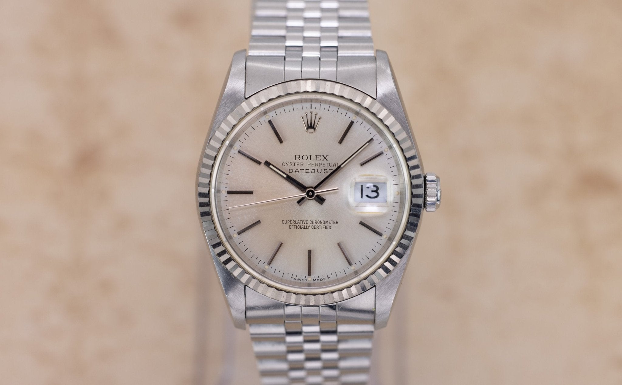 1991 Rolex Datejust Ref. 16234 | Warm Silver Dial - Sierra Time Co