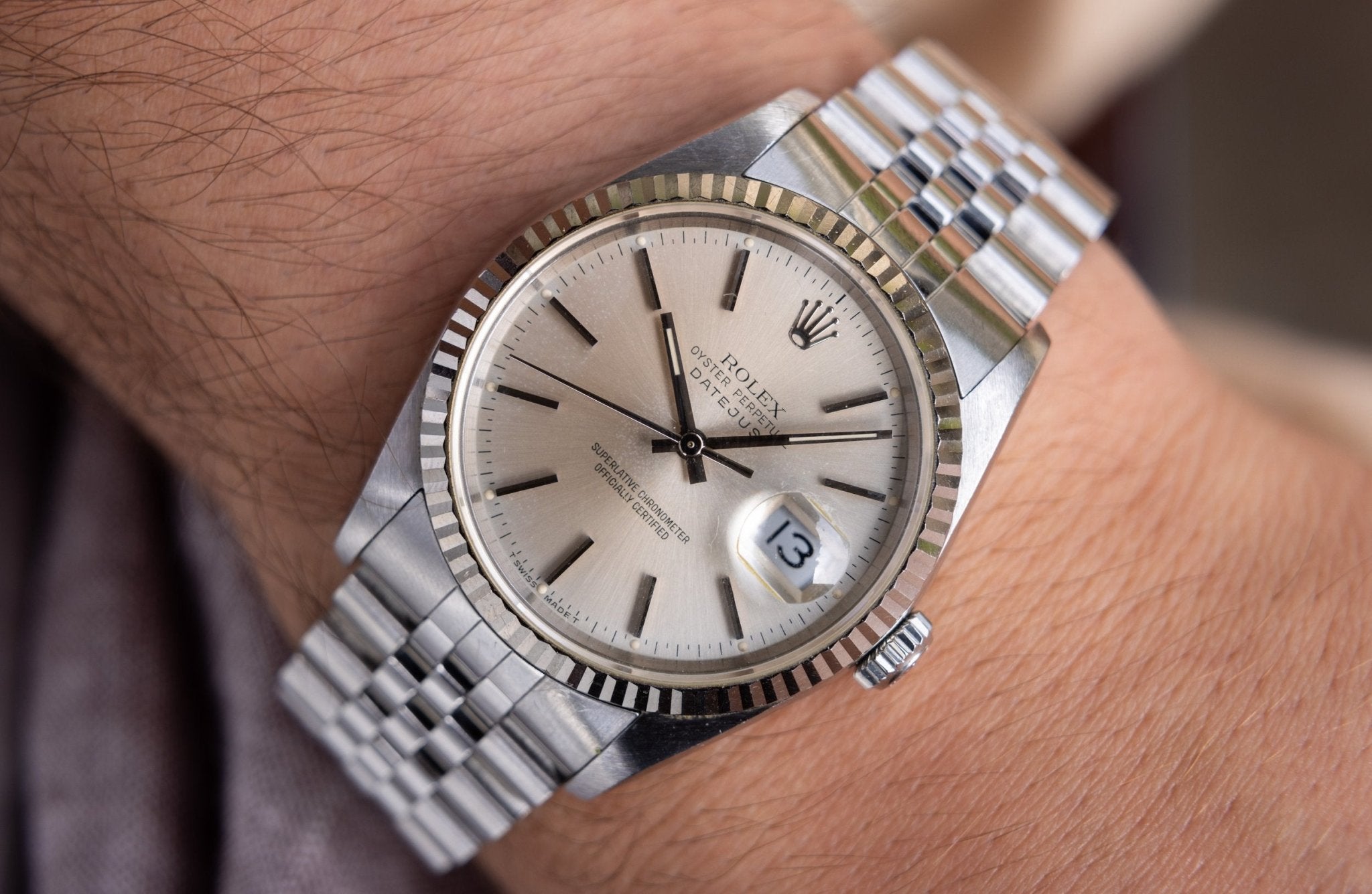 1991 Rolex Datejust Ref. 16234 | Warm Silver Dial - Sierra Time Co