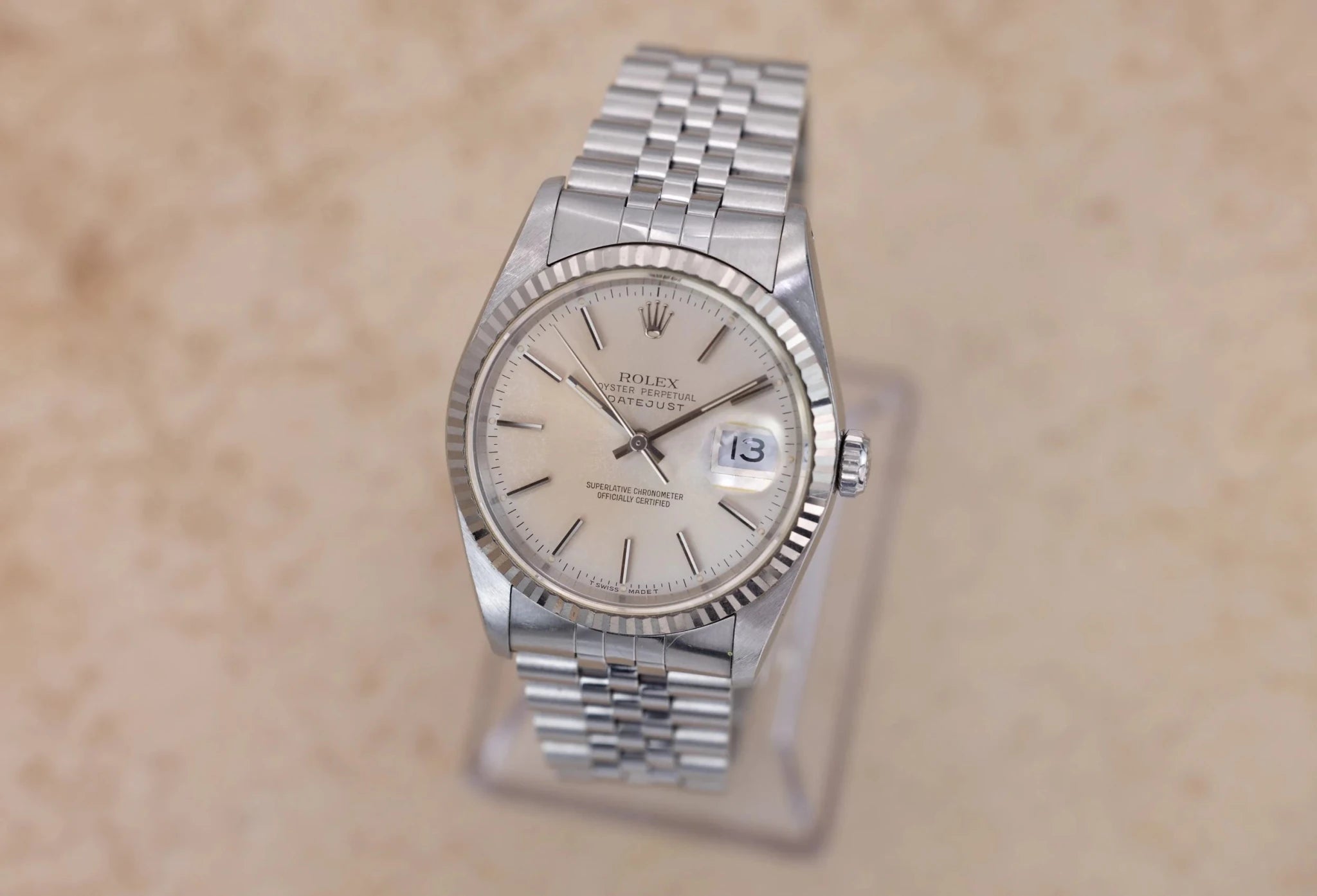 1991 Rolex Datejust Ref. 16234 | Warm Silver Dial - Sierra Time Co