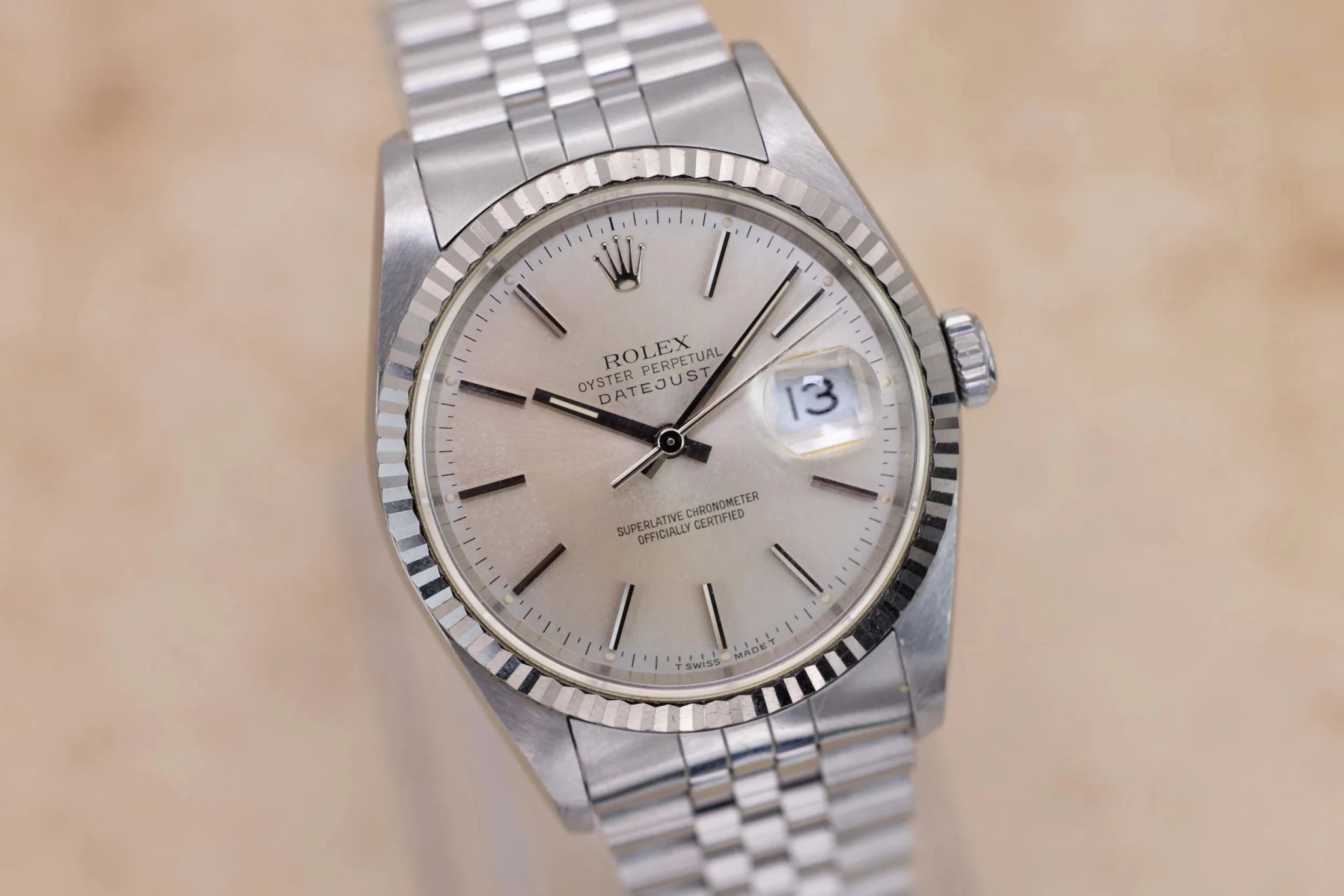 1991 Rolex Datejust Ref. 16234 | Warm Silver Dial - Sierra Time Co