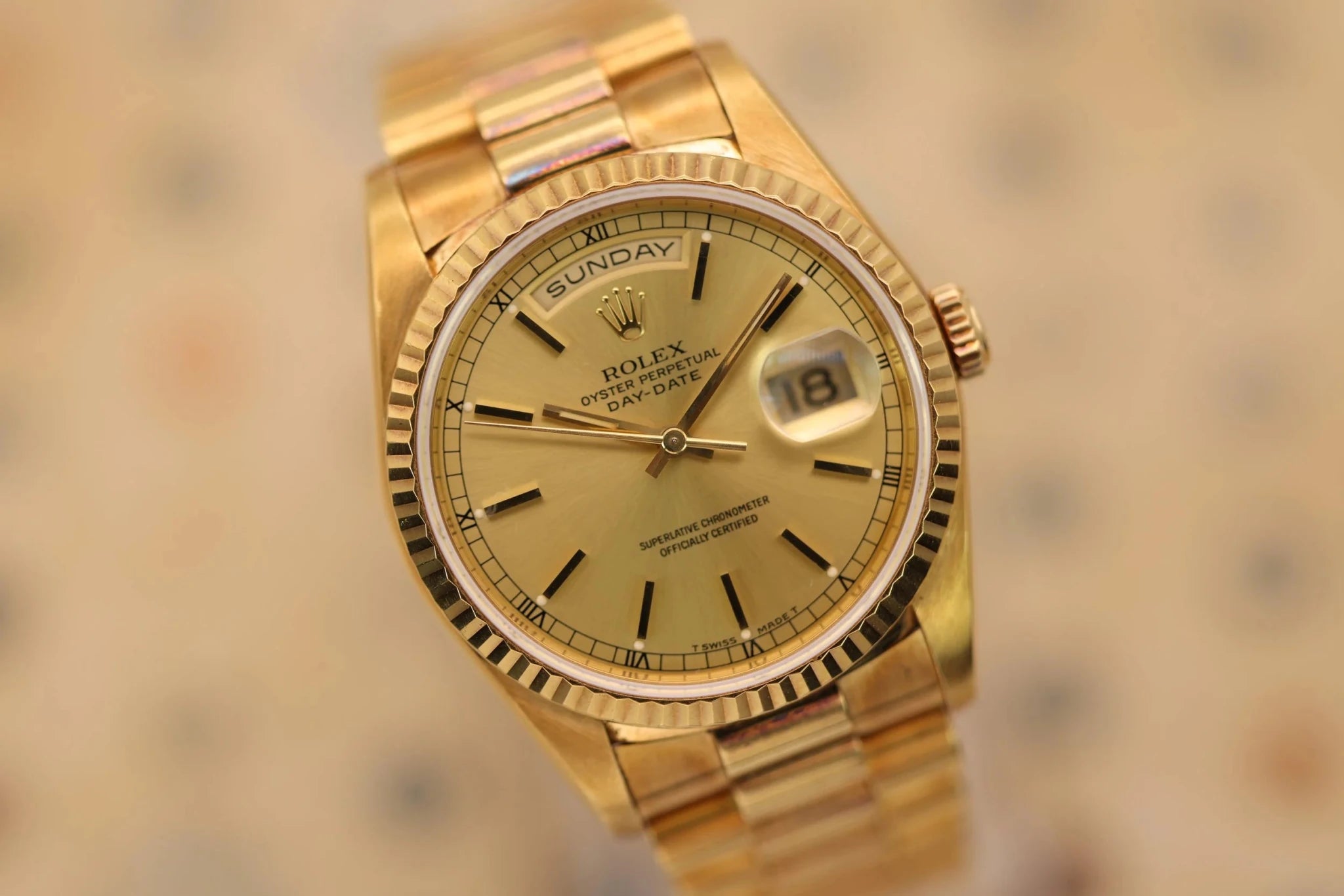 1991 Rolex Day-Date Ref. 18238 | Champagne Dial | Box and Papers - Sierra Time Co