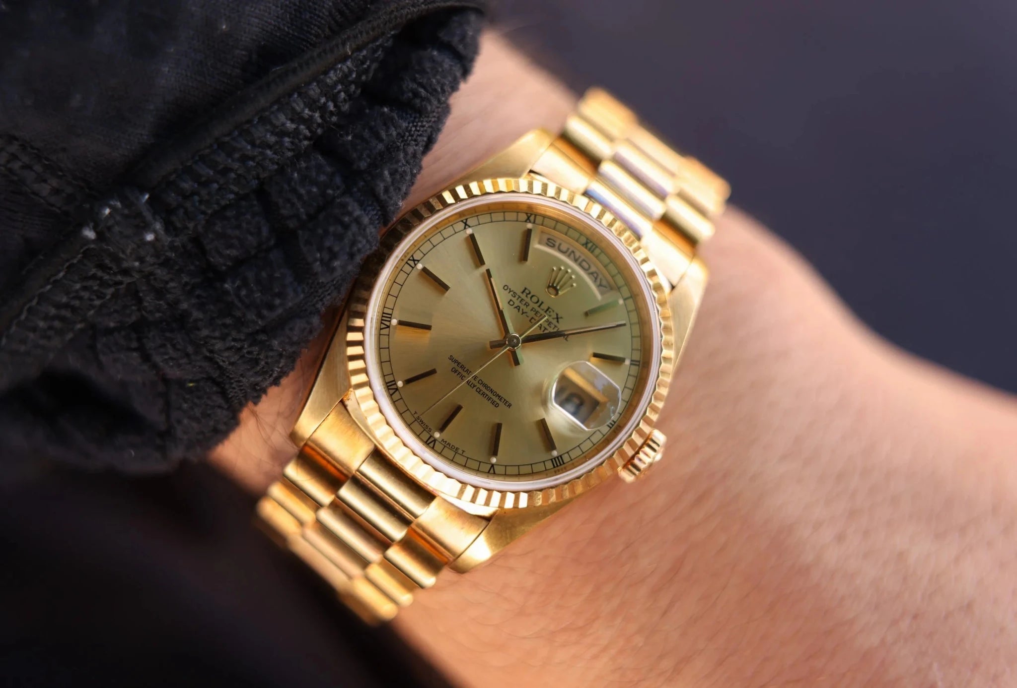 1991 Rolex Day-Date Ref. 18238 | Champagne Dial | Box and Papers - Sierra Time Co