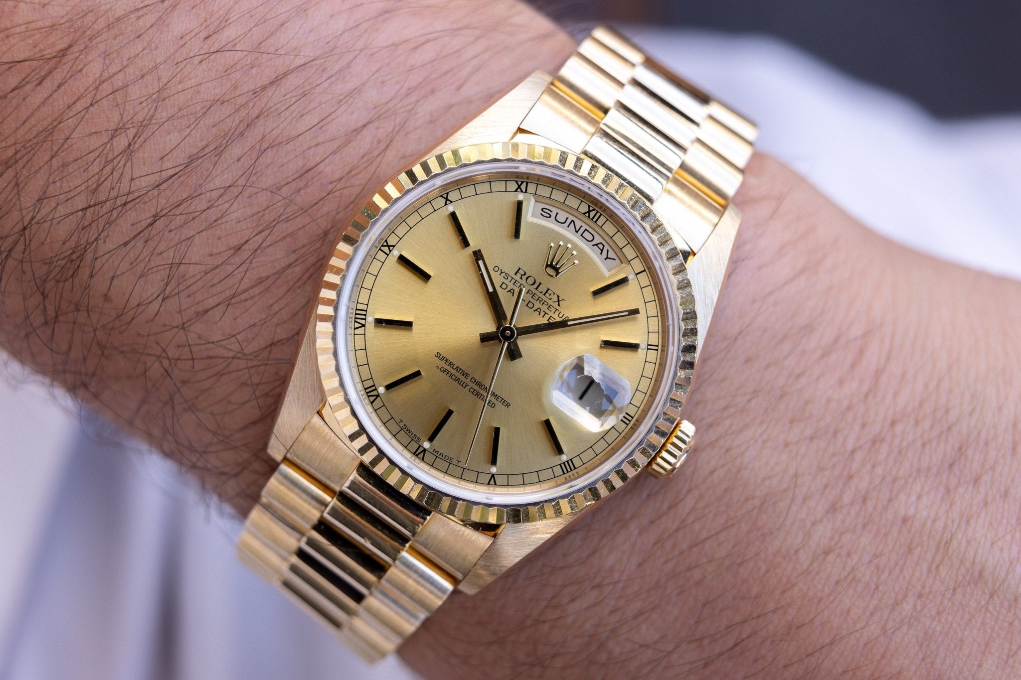 1991 Rolex Day-Date Ref. 18238 | Champagne Dial | Mint Condition - Sierra Time Co