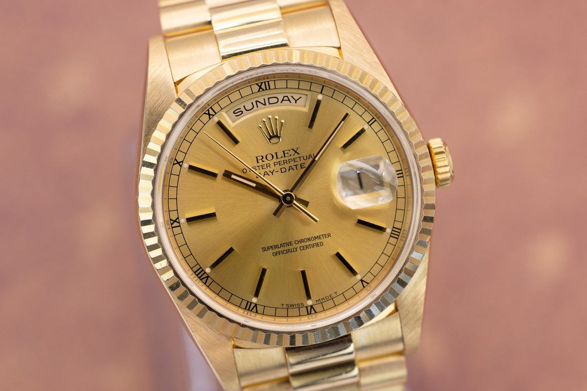 1991 Rolex Day-Date Ref. 18238 | Champagne Dial | Mint Condition - Sierra Time Co