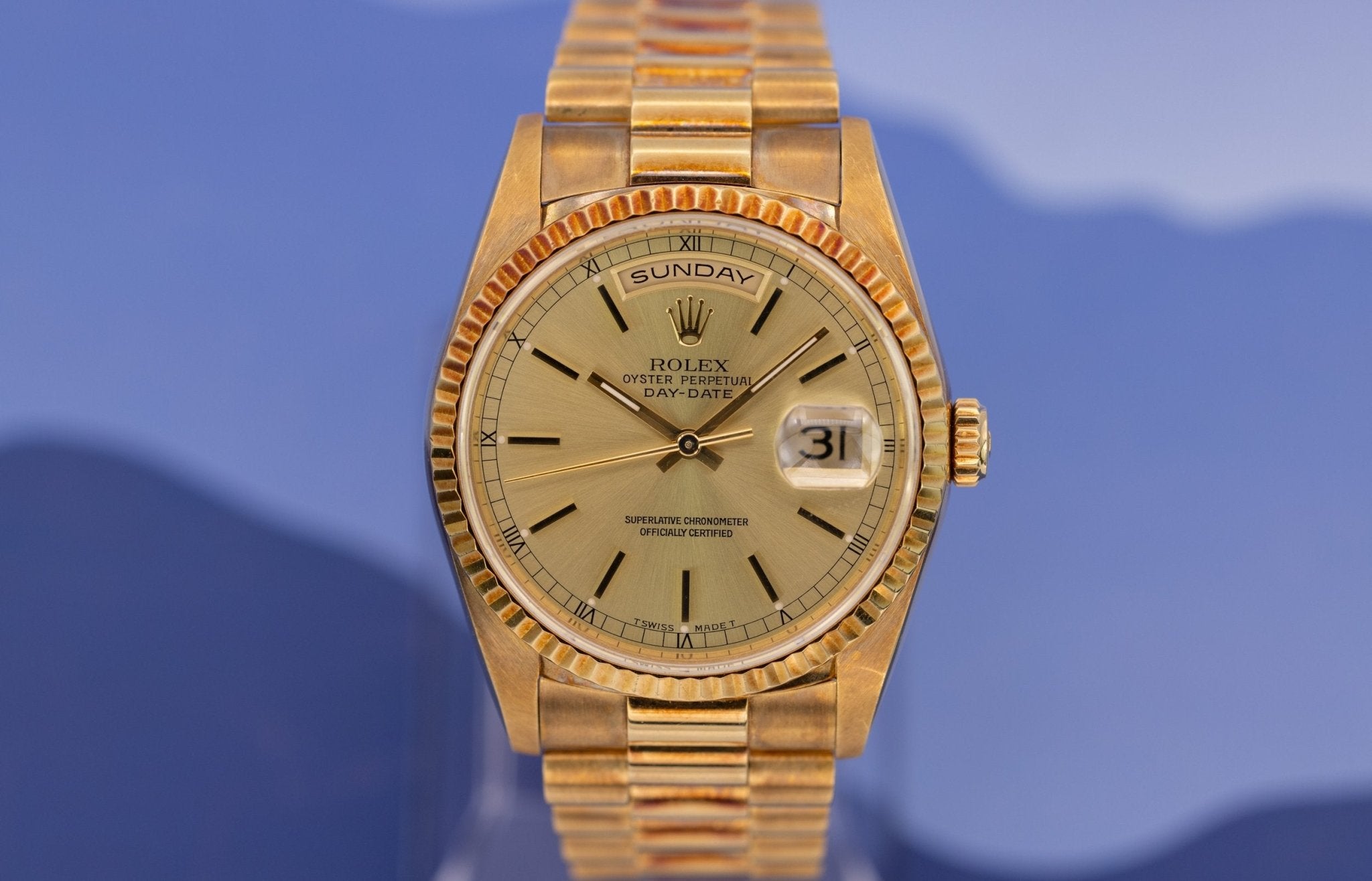 1991 Rolex Day-Date Ref. 18238 | Champagne Dial | Rose Patina - Sierra Time Co