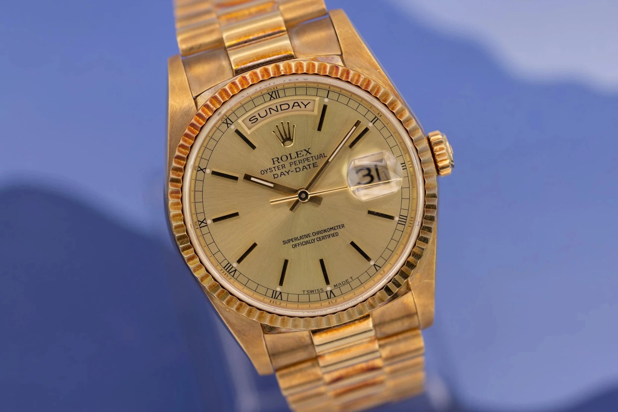 1991 Rolex Day-Date Ref. 18238 | Champagne Dial | Rose Patina - Sierra Time Co