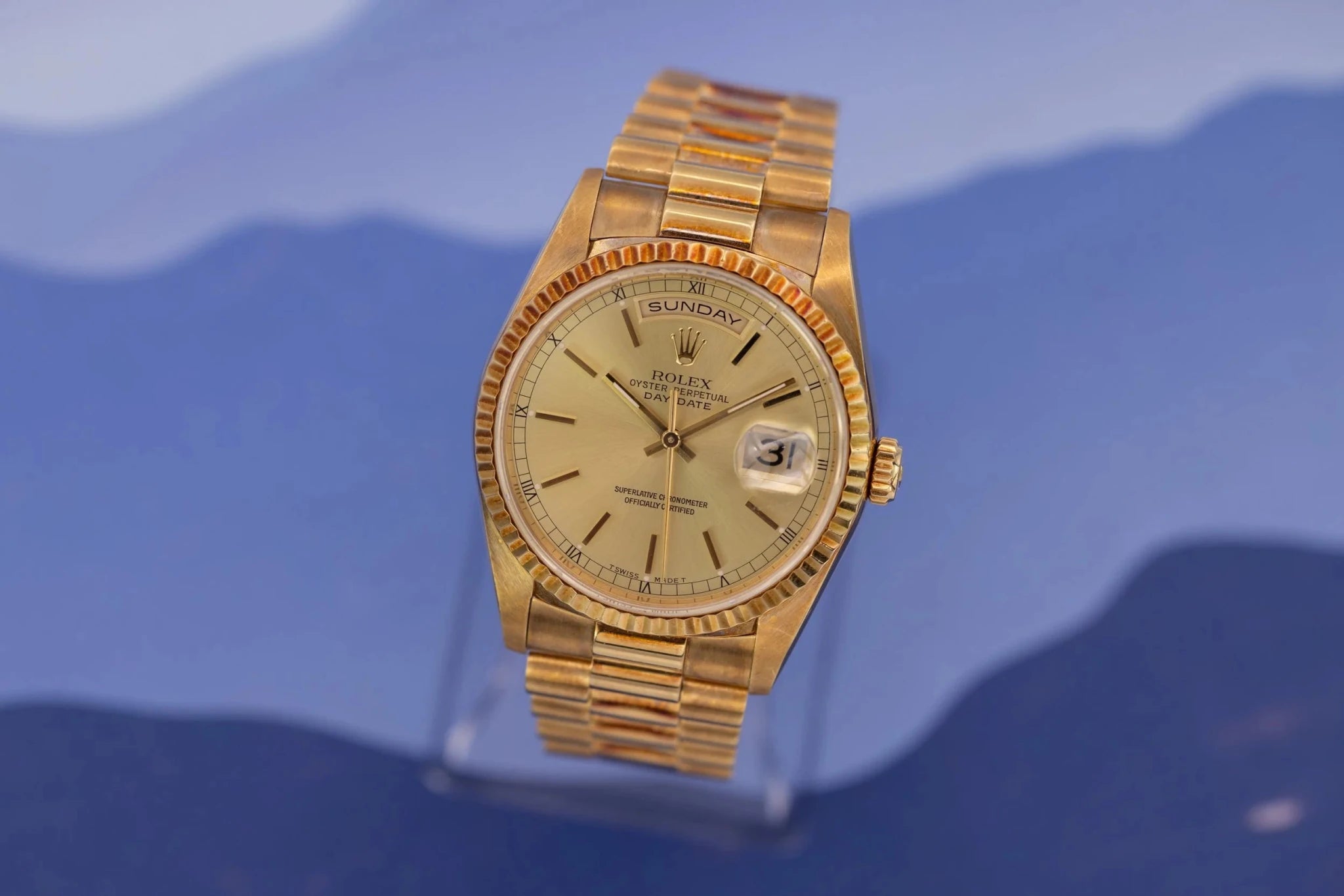1991 Rolex Day-Date Ref. 18238 | Champagne Dial | Rose Patina - Sierra Time Co