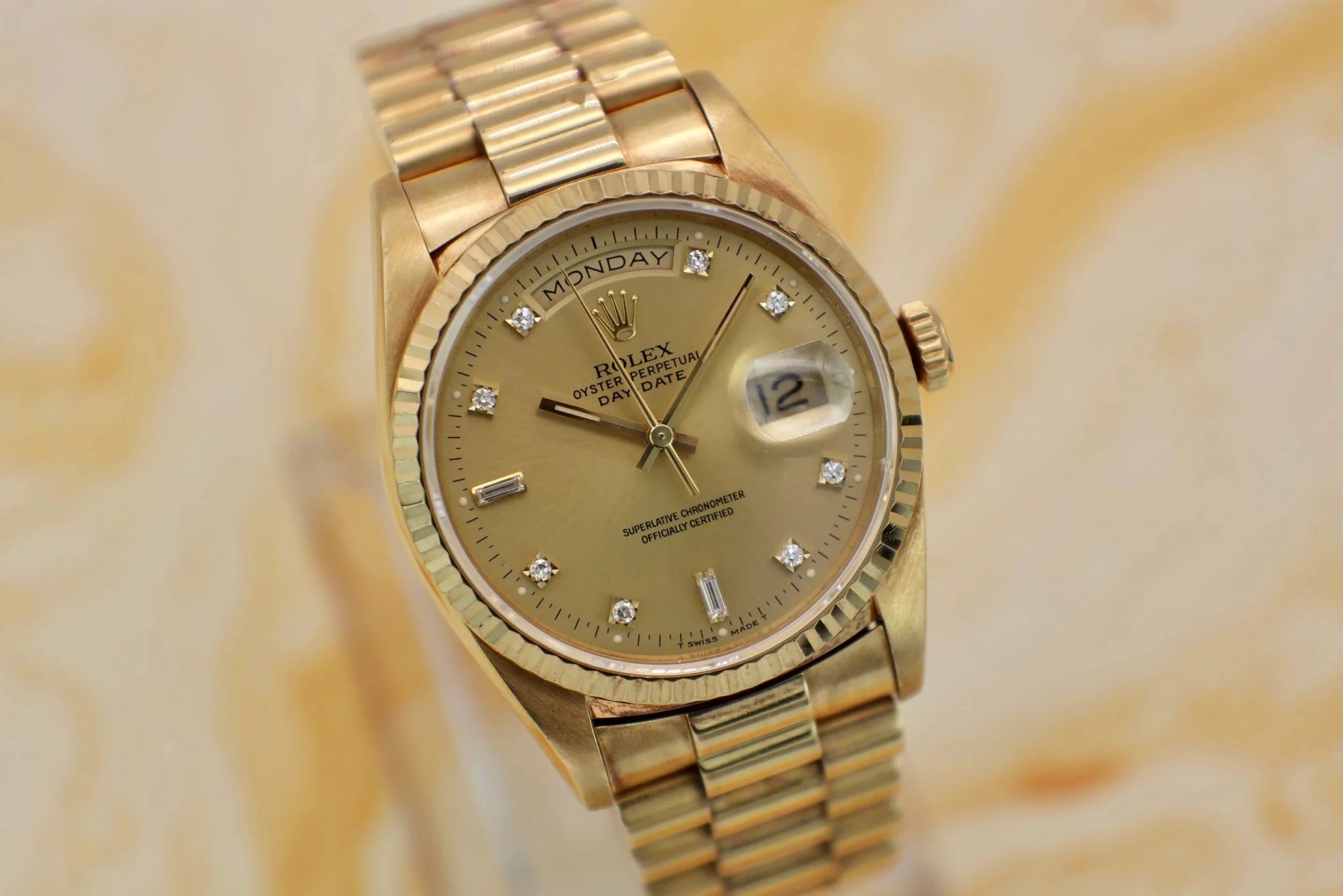 1991 Rolex Day-Date Ref. 18238 | Champagne Diamond Dial - Sierra Time Co