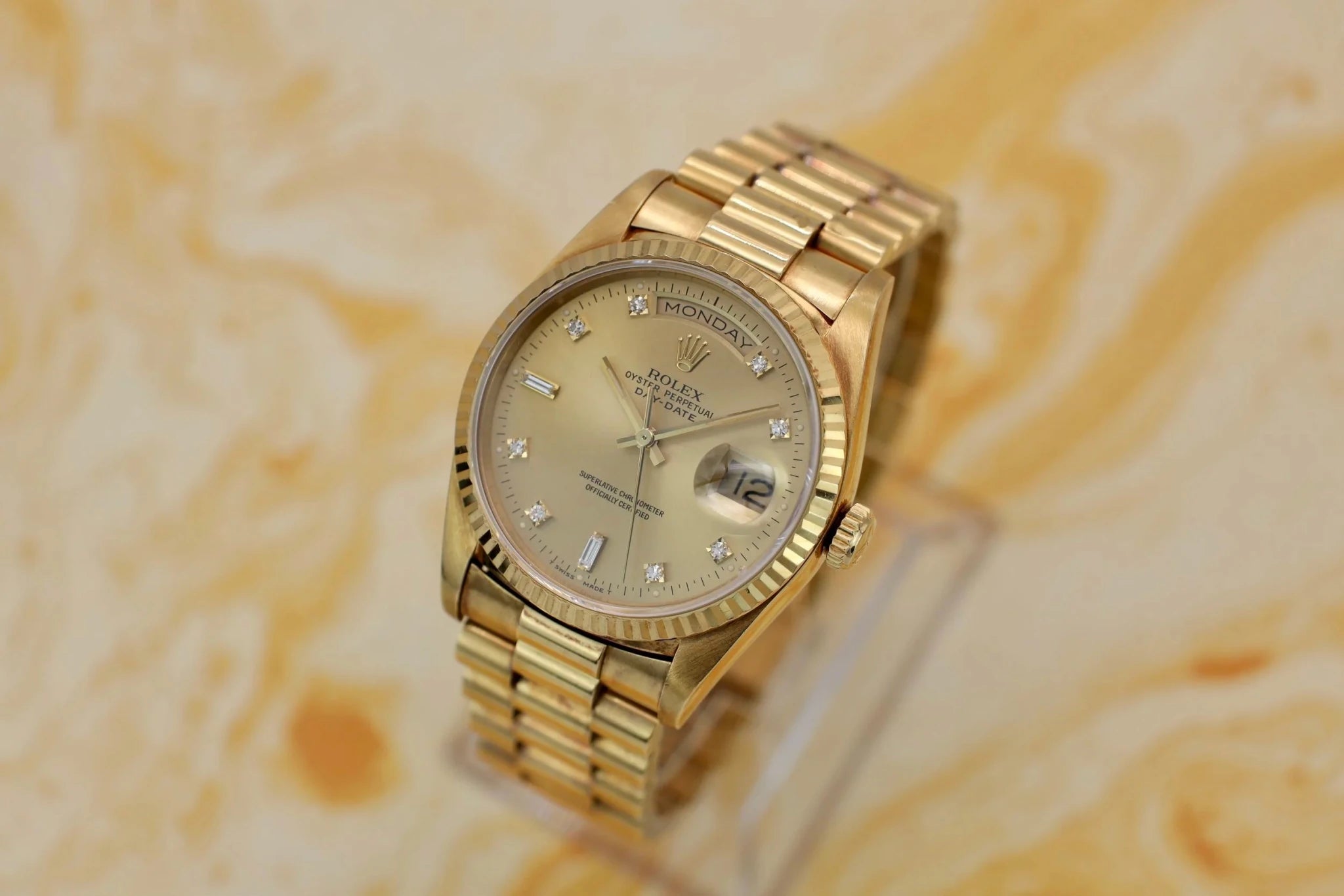 1991 Rolex Day-Date Ref. 18238 | Champagne Diamond Dial - Sierra Time Co