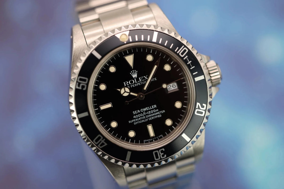 1991 Rolex Sea Dweller Ref. 16600 | Navy Insert | Creamy Patina - Sierra Time Co