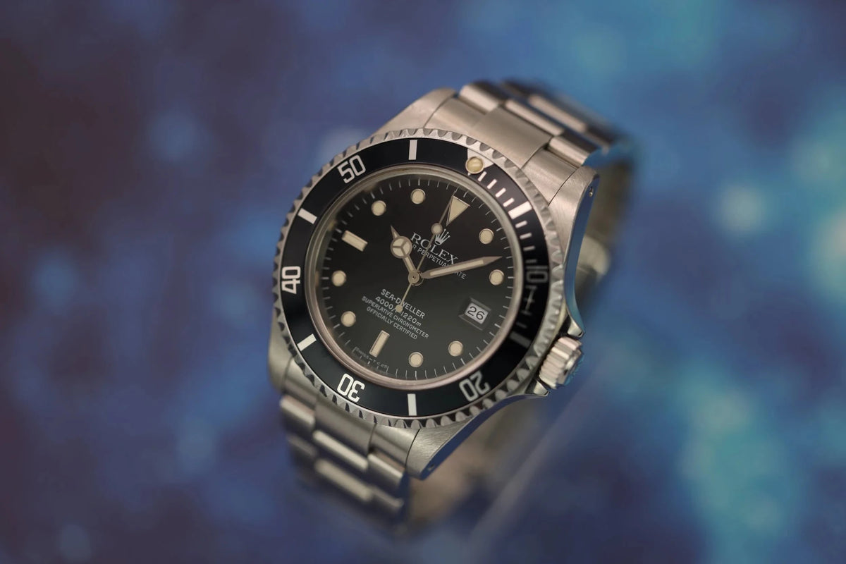1991 Rolex Sea Dweller Ref. 16600 | Navy Insert | Creamy Patina - Sierra Time Co