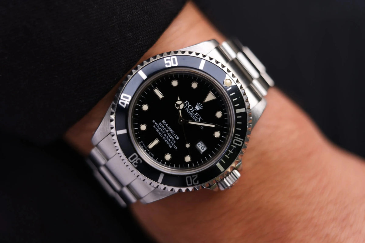 1991 Rolex Sea Dweller Ref. 16600 | Navy Insert | Creamy Patina - Sierra Time Co