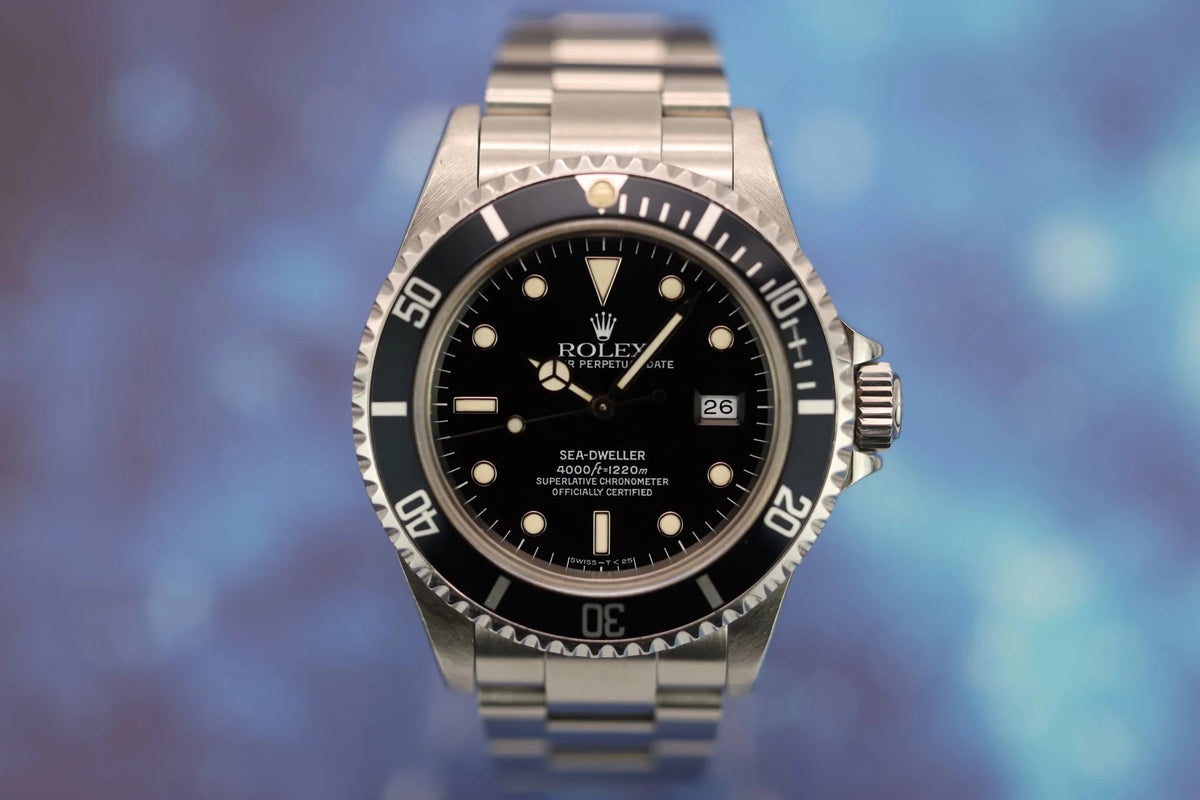 1991 Rolex Sea Dweller Ref. 16600 | Navy Insert | Creamy Patina - Sierra Time Co