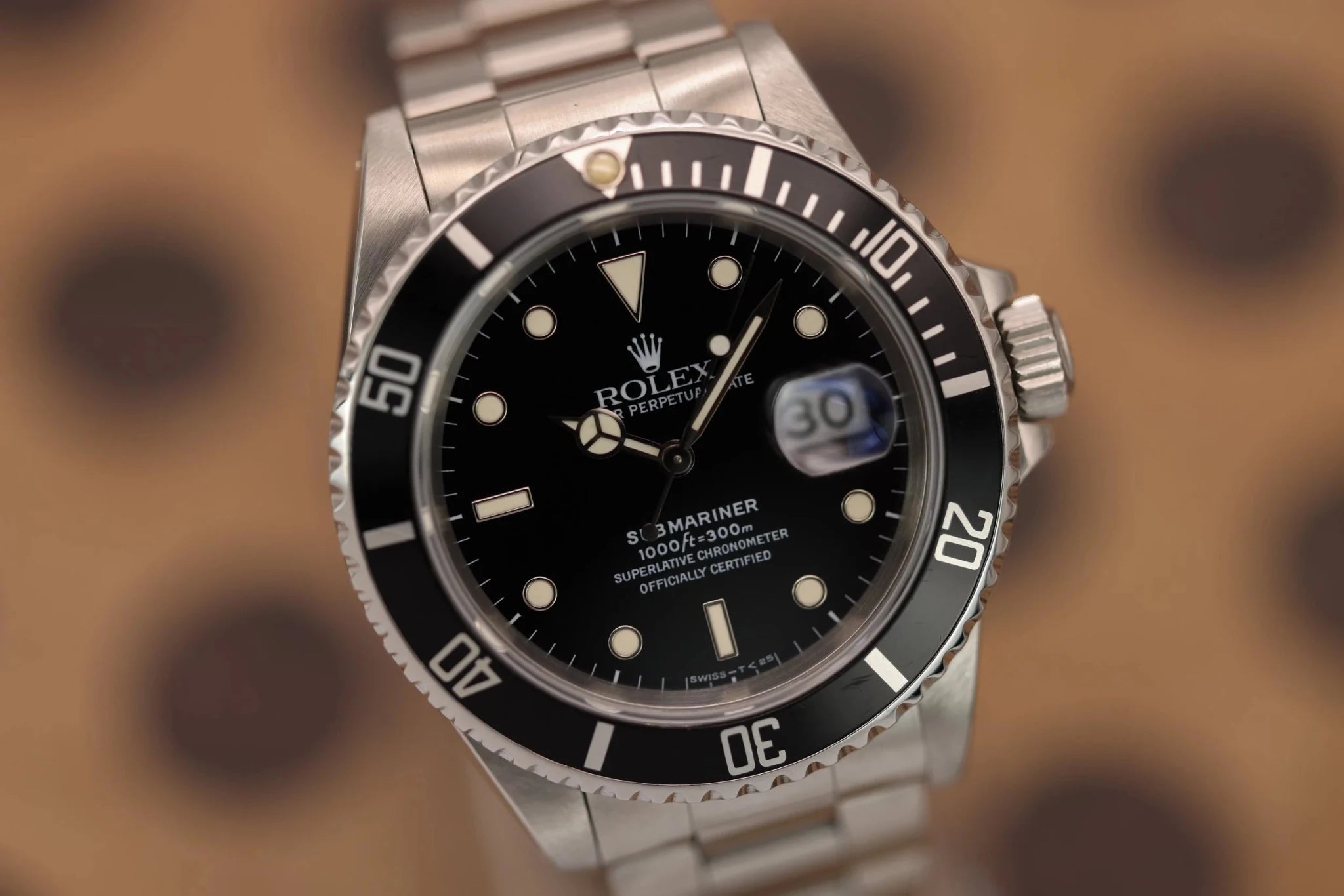 1991 Rolex Submariner Ref. 16610 | Creamy Patina | Box and Papers - Sierra Time Co