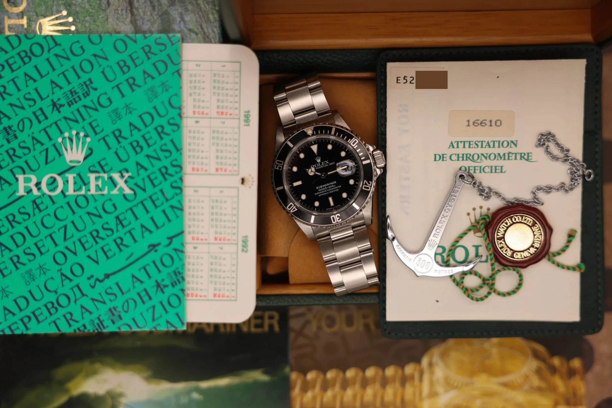 1991 Rolex Submariner Ref. 16610 | Creamy Patina | Box and Papers - Sierra Time Co