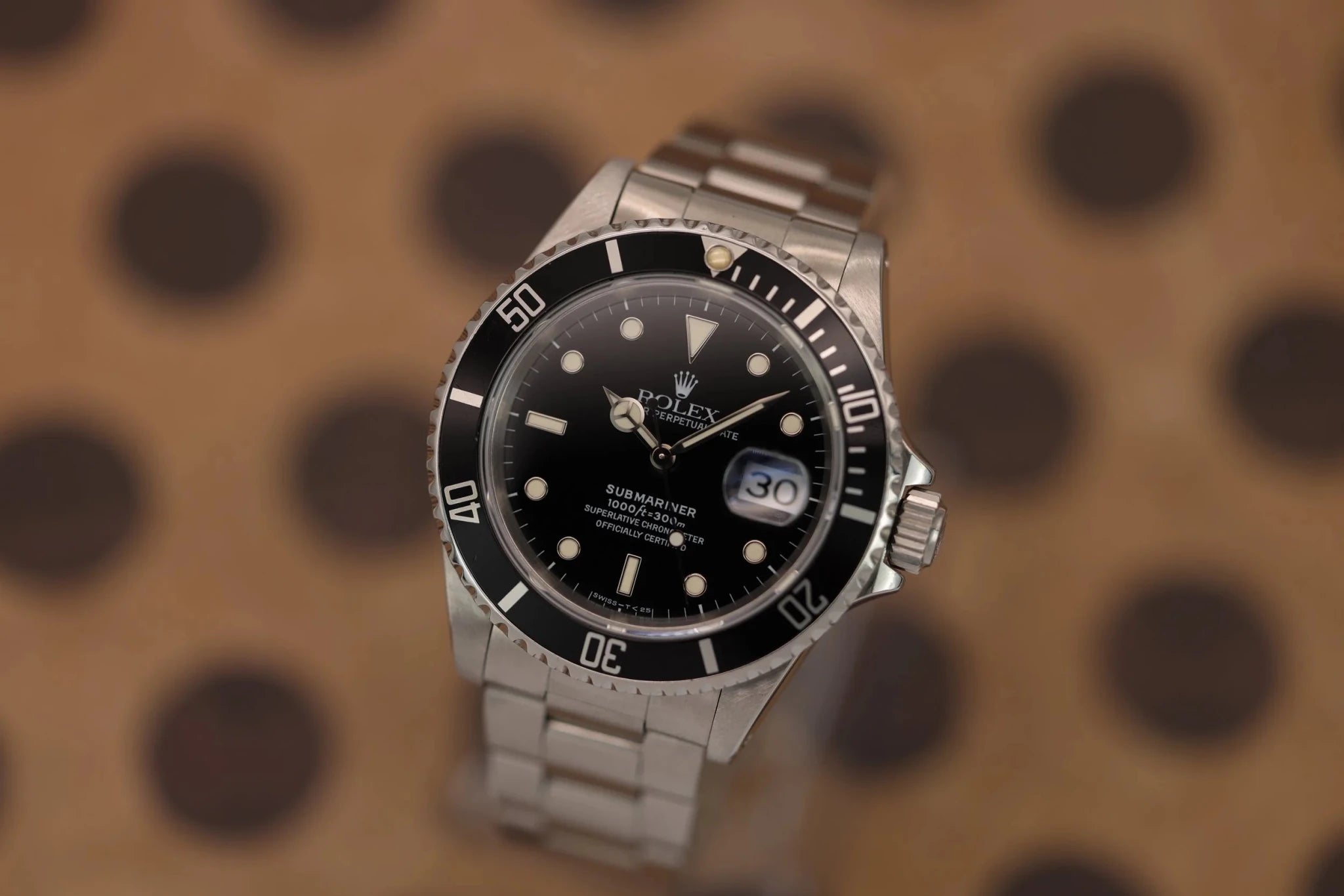 1991 Rolex Submariner Ref. 16610 | Creamy Patina | Box and Papers - Sierra Time Co