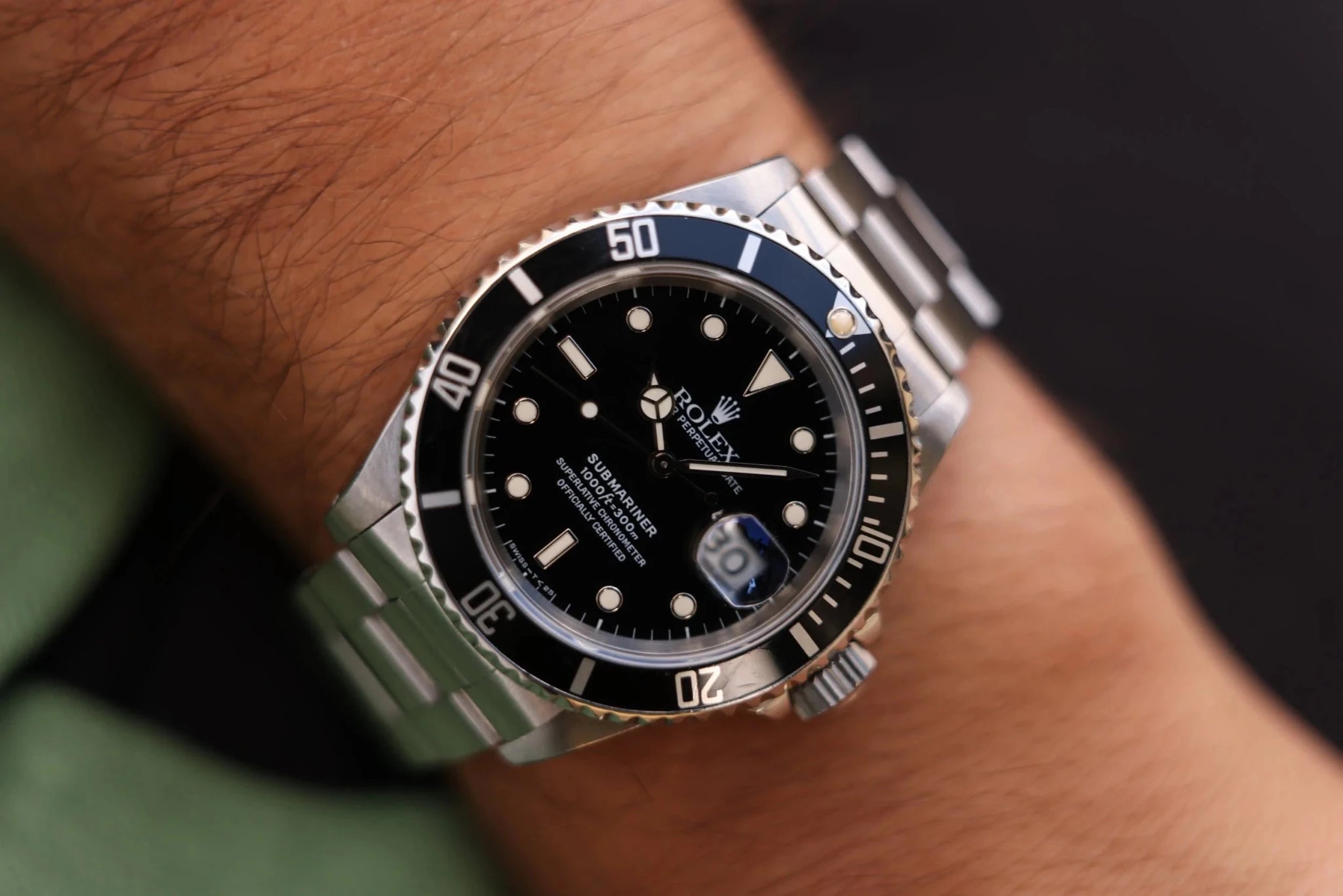 1991 Rolex Submariner Ref. 16610 | Creamy Patina | Box and Papers - Sierra Time Co