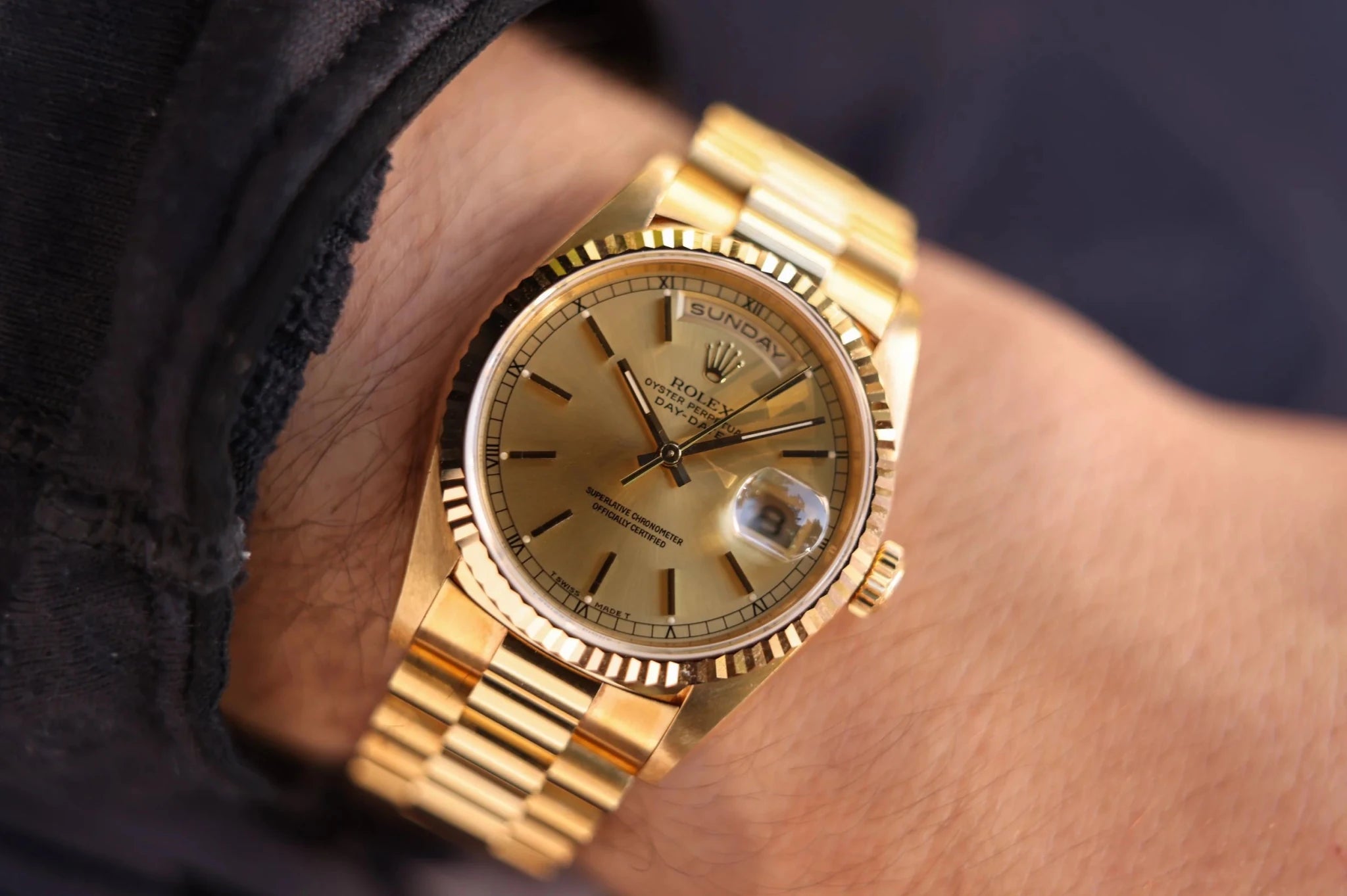 1992 Rolex Day-Date Ref. 18238 | Champagne Dial | Mint Condition | Box and Papers - Sierra Time Co