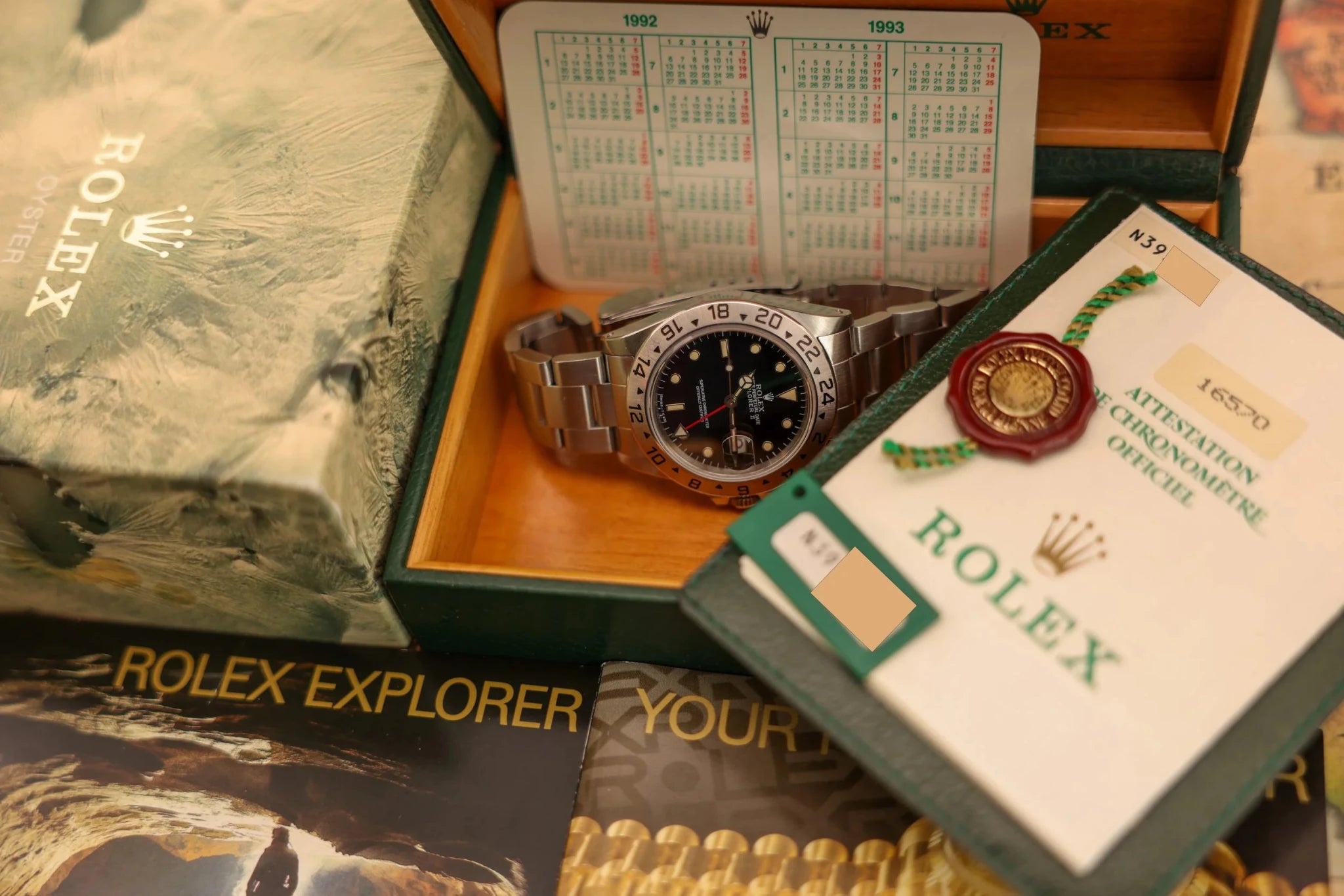 1992 Rolex Explorer II Ref. 16570 Black | Box and Papers - Sierra Time Co