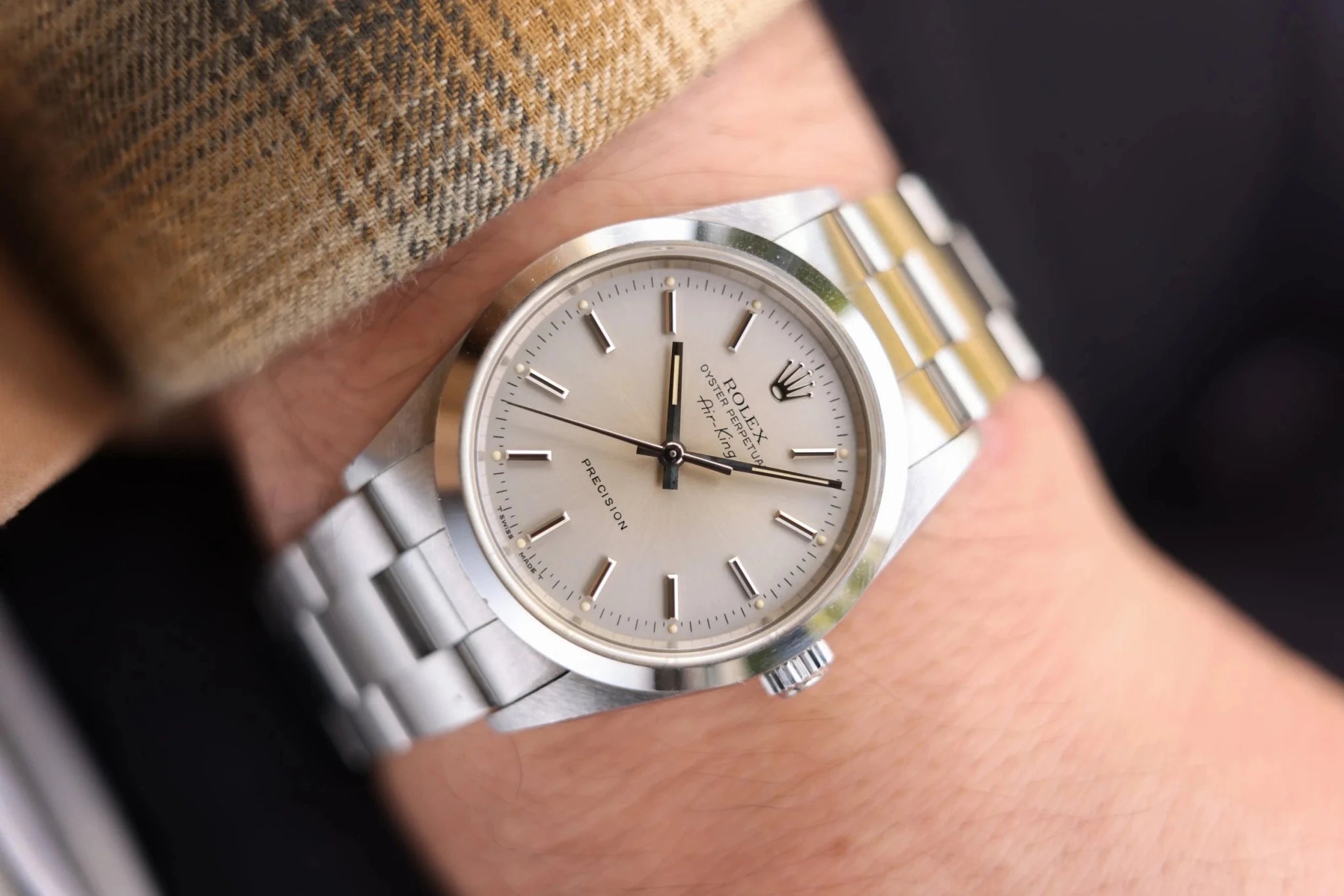 1993 Rolex Air-King Ref. 14000 | Warm Silver Dial - Sierra Time Co