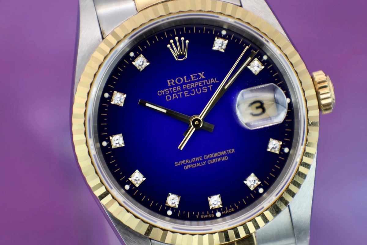1993 Rolex Datejust Ref. 16233 | Blue Vignette Dial - Sierra Time Co