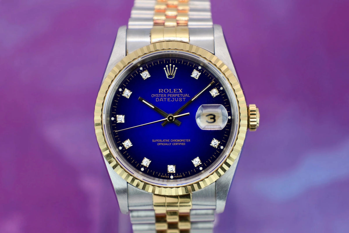 1993 Rolex Datejust Ref. 16233 | Blue Vignette Dial - Sierra Time Co