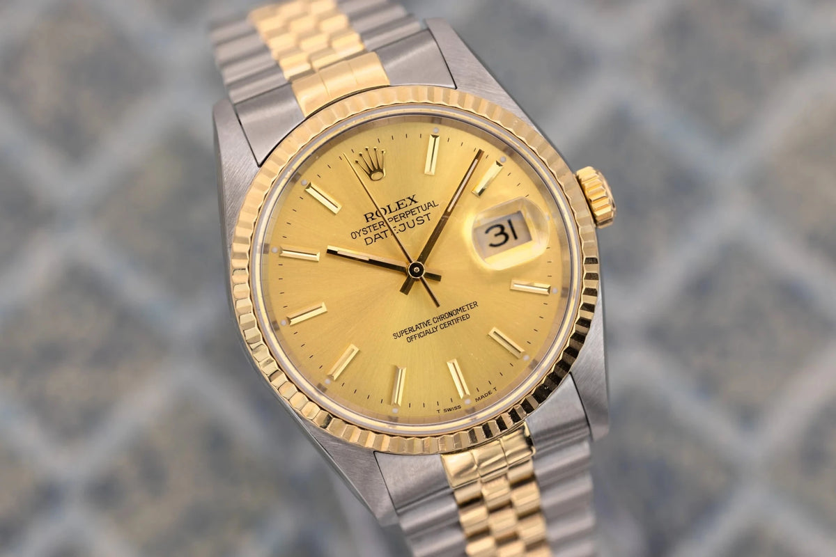 1993 Rolex Datejust Ref. 16233 | Champagne Dial | Box and Papers - Sierra Time Co