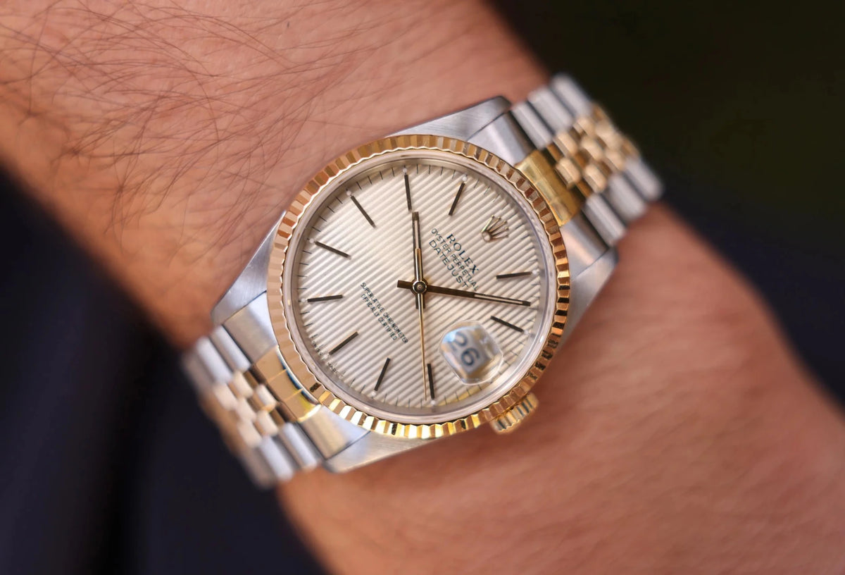 1993 Rolex Datejust Ref. 16233 | Silver Tapestry Dial - Sierra Time Co