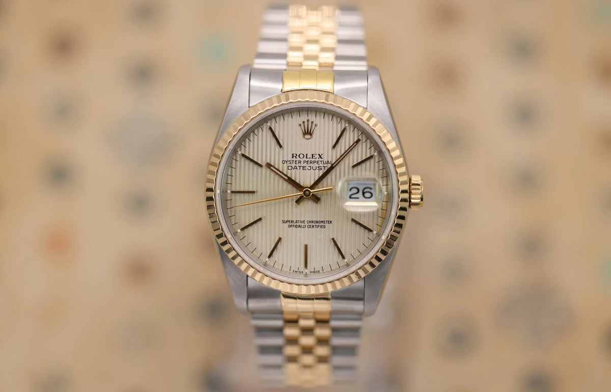 1993 Rolex Datejust Ref. 16233 | Silver Tapestry Dial - Sierra Time Co
