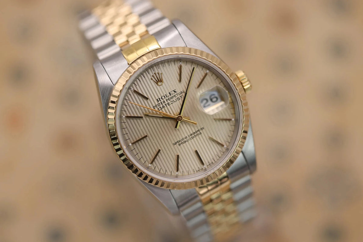 1993 Rolex Datejust Ref. 16233 | Silver Tapestry Dial - Sierra Time Co