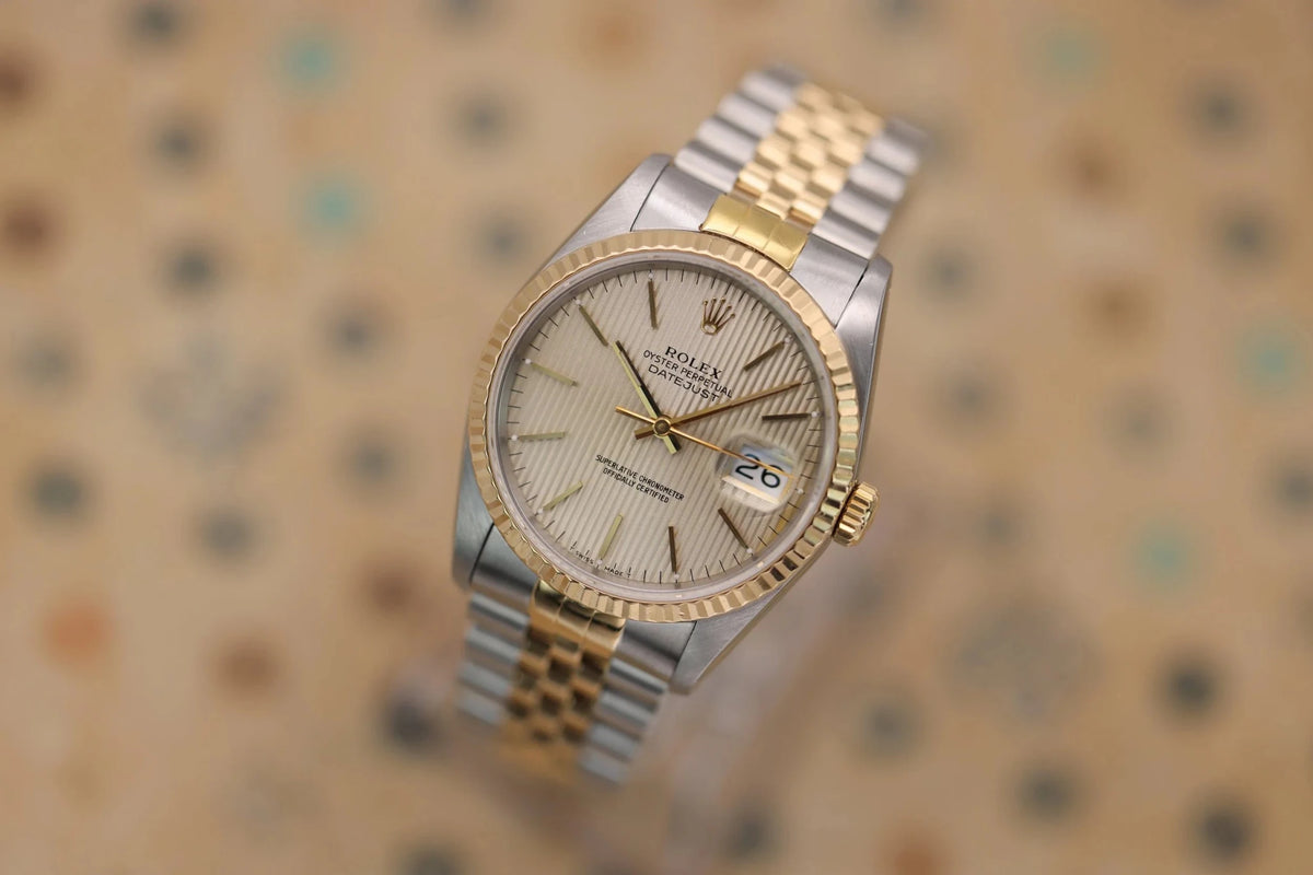 1993 Rolex Datejust Ref. 16233 | Silver Tapestry Dial - Sierra Time Co