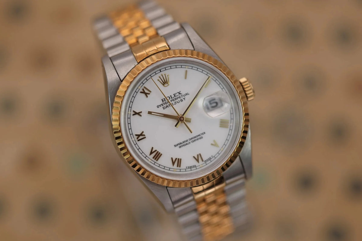1993 Rolex Datejust Ref. 16233 | White Roman Numeral Dial - Sierra Time Co