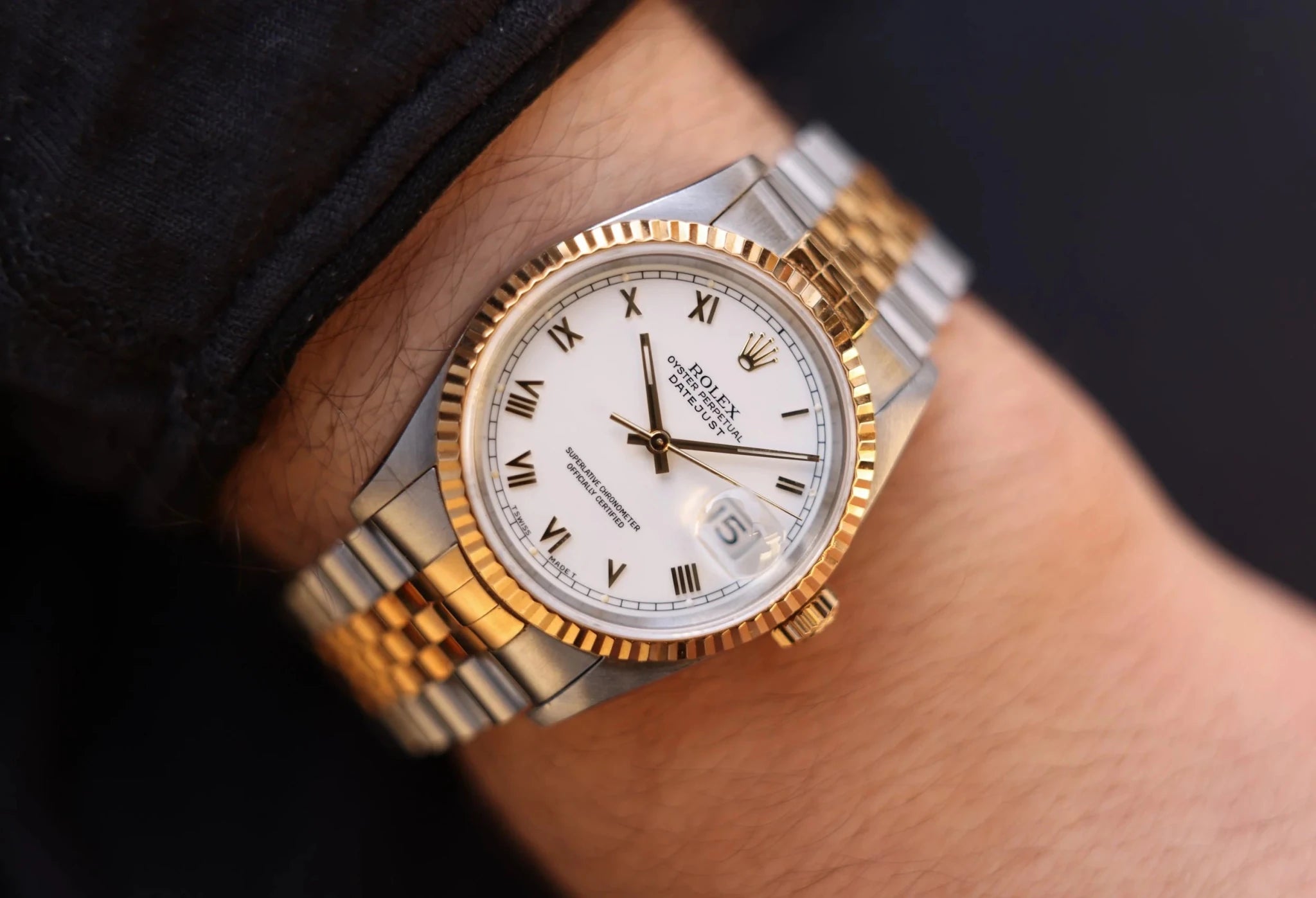 1993 Rolex Datejust Ref. 16233 | White Roman Numeral Dial - Sierra Time Co