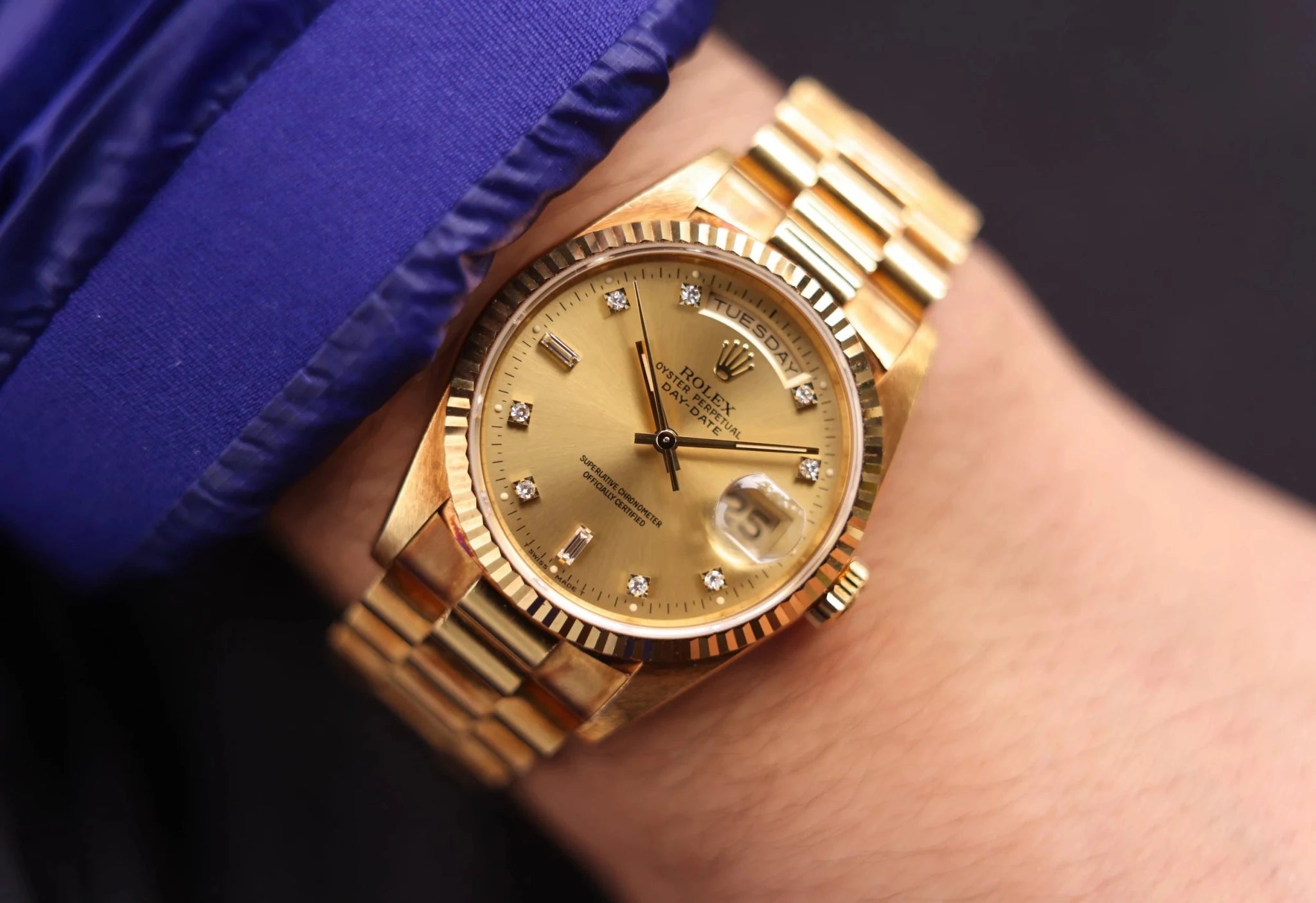 1993 Rolex Day-Date Ref. 18238 | Champagne Diamond Dial - Sierra Time Co