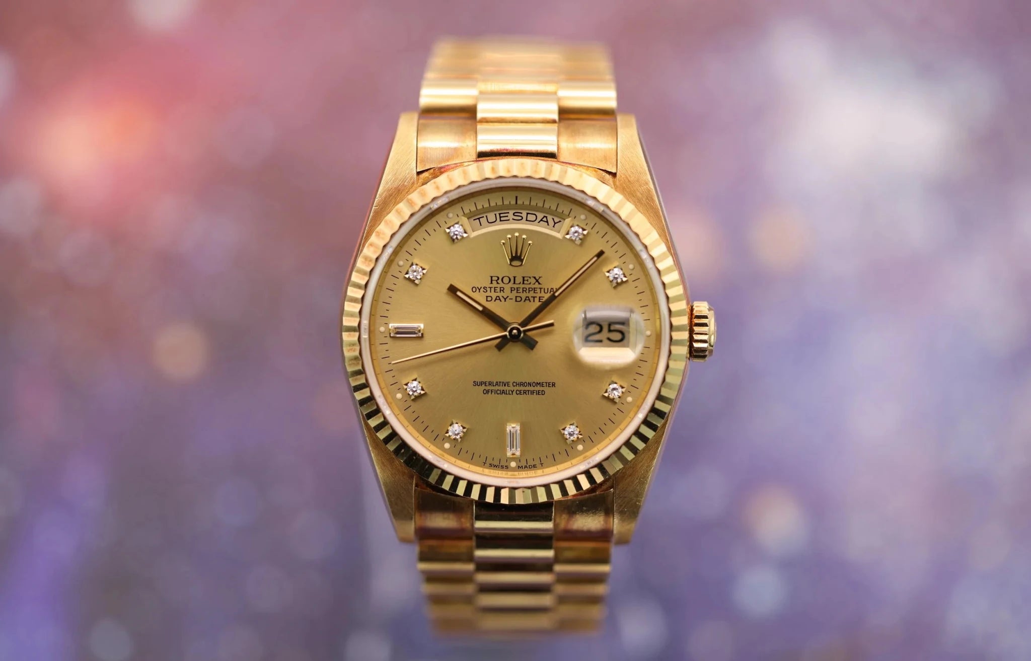1993 Rolex Day-Date Ref. 18238 | Champagne Diamond Dial - Sierra Time Co
