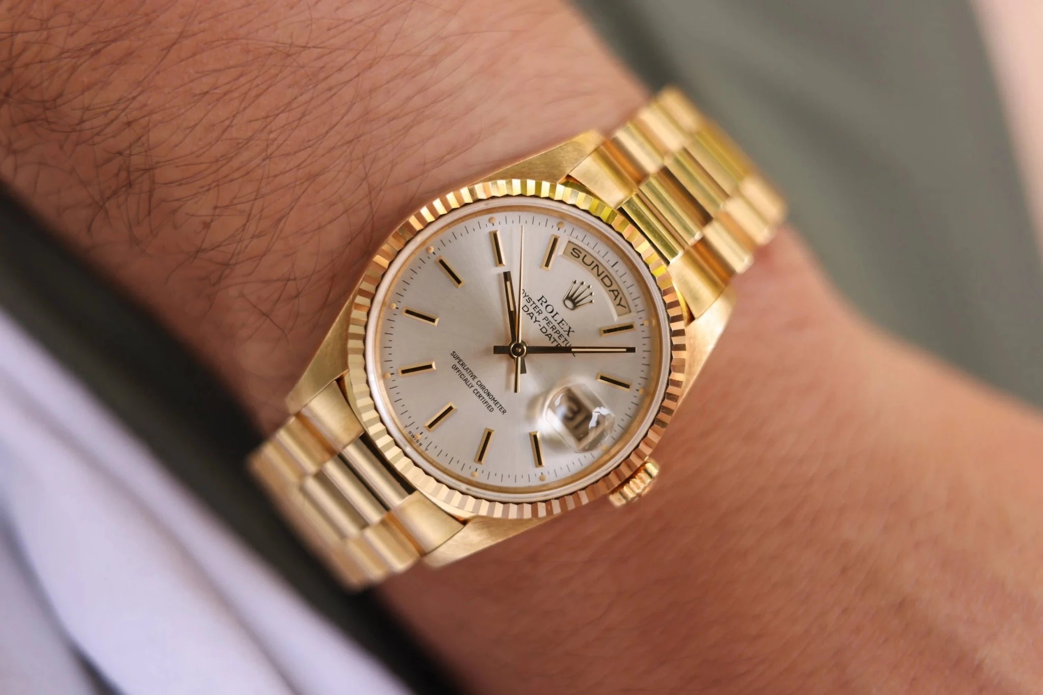 1993 Rolex Day-Date Ref. 18238 | Silver Dial | Mint Condition - Sierra Time Co